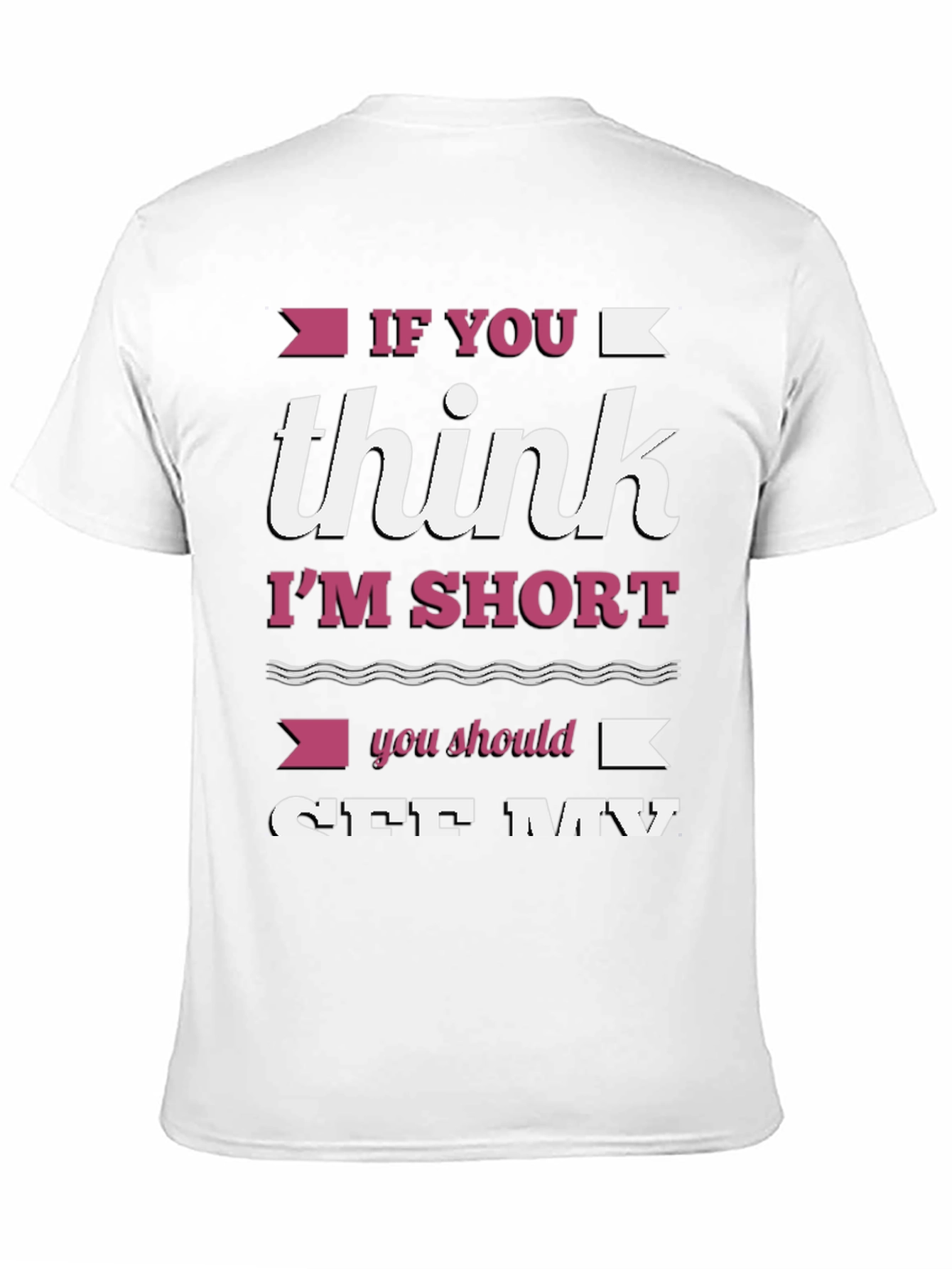 Black Funny Short Person Graphic T-Shirt view 11