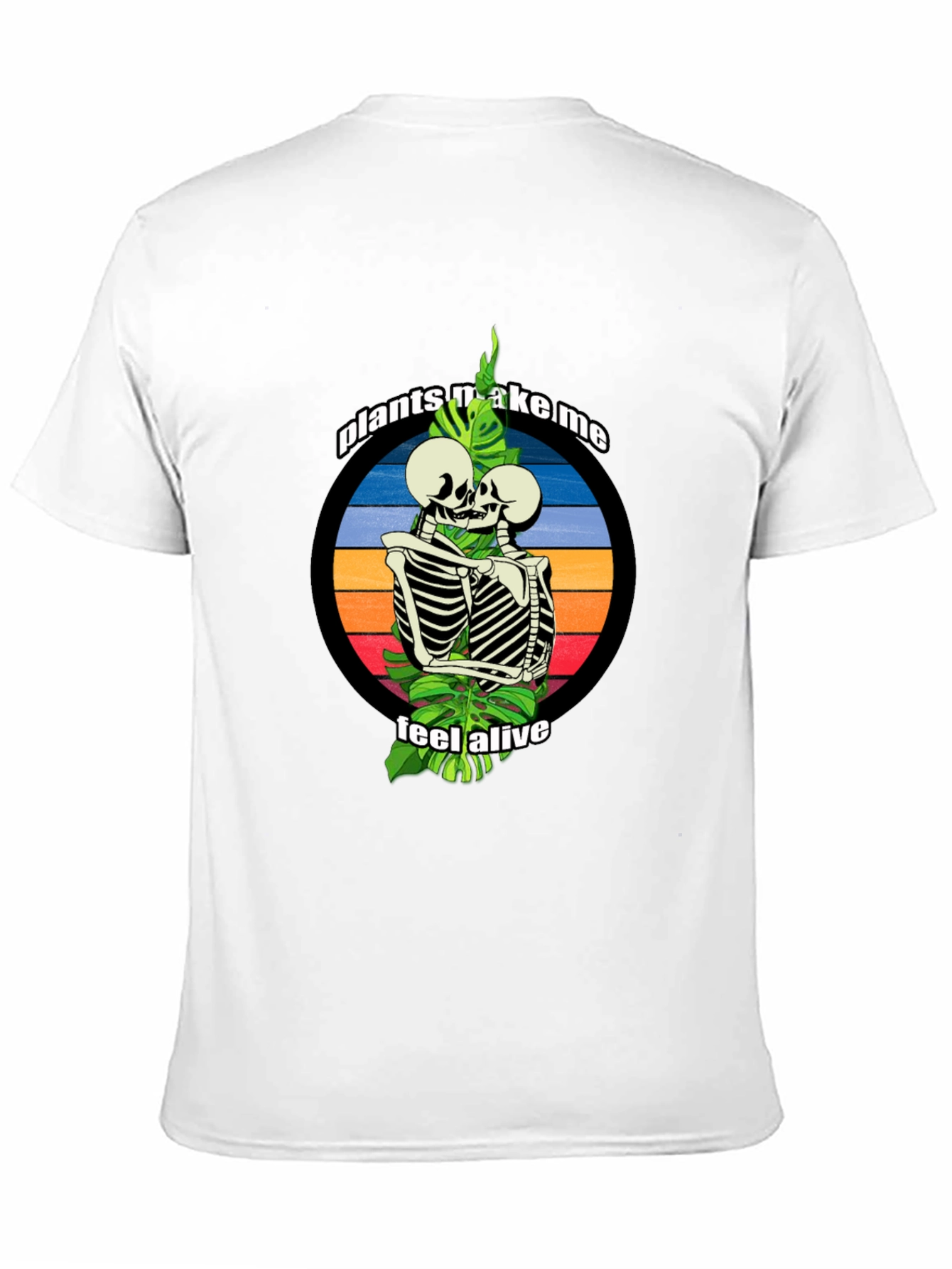 Plants Make Me Feel Alive Skeleton Embrace Tee - 11