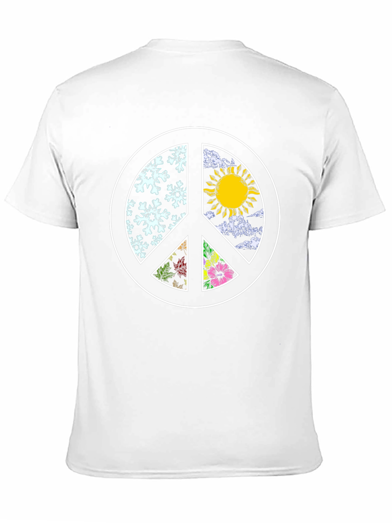 Black Peace Sign Seasons T-Shirt - Black view 11