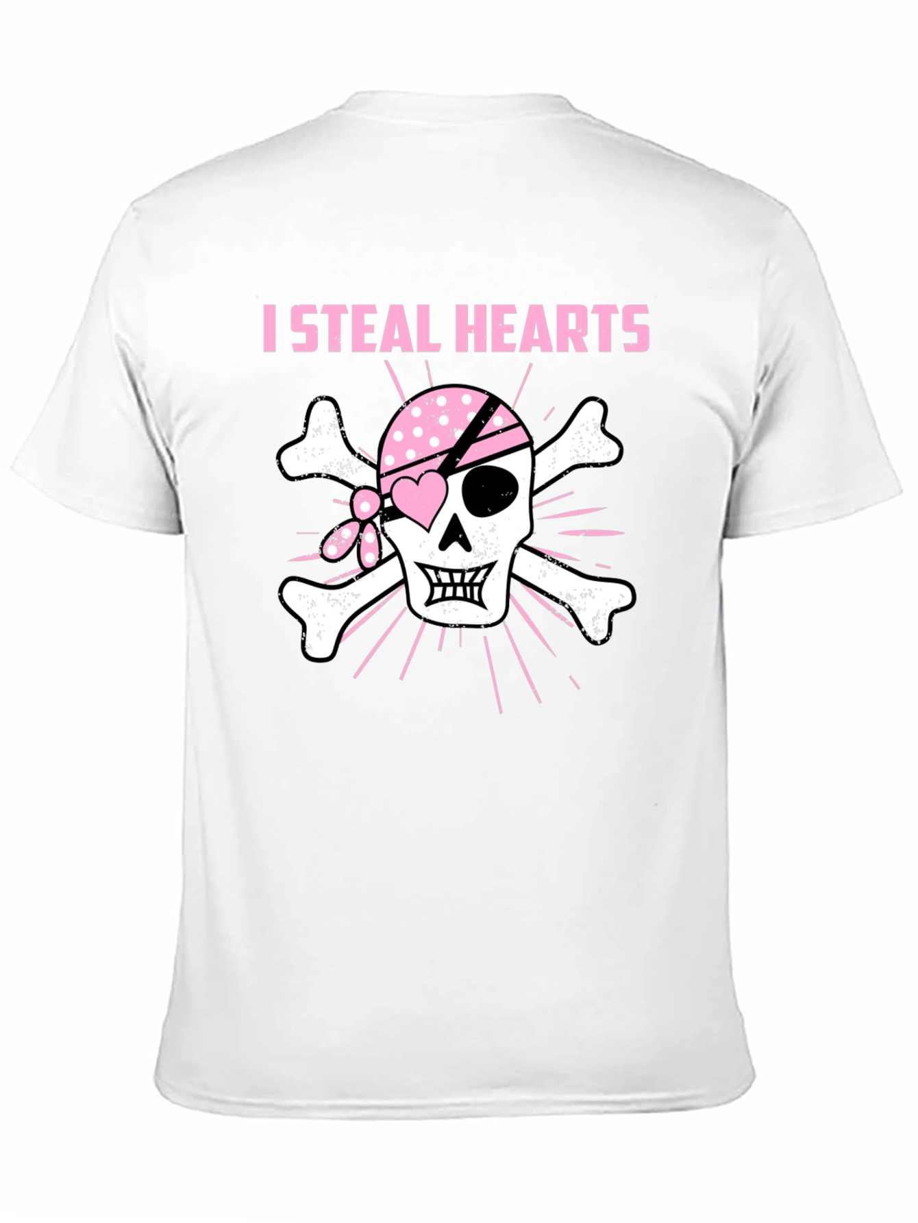 Black I Steal Hearts Pirate Skull T-Shirt view 11