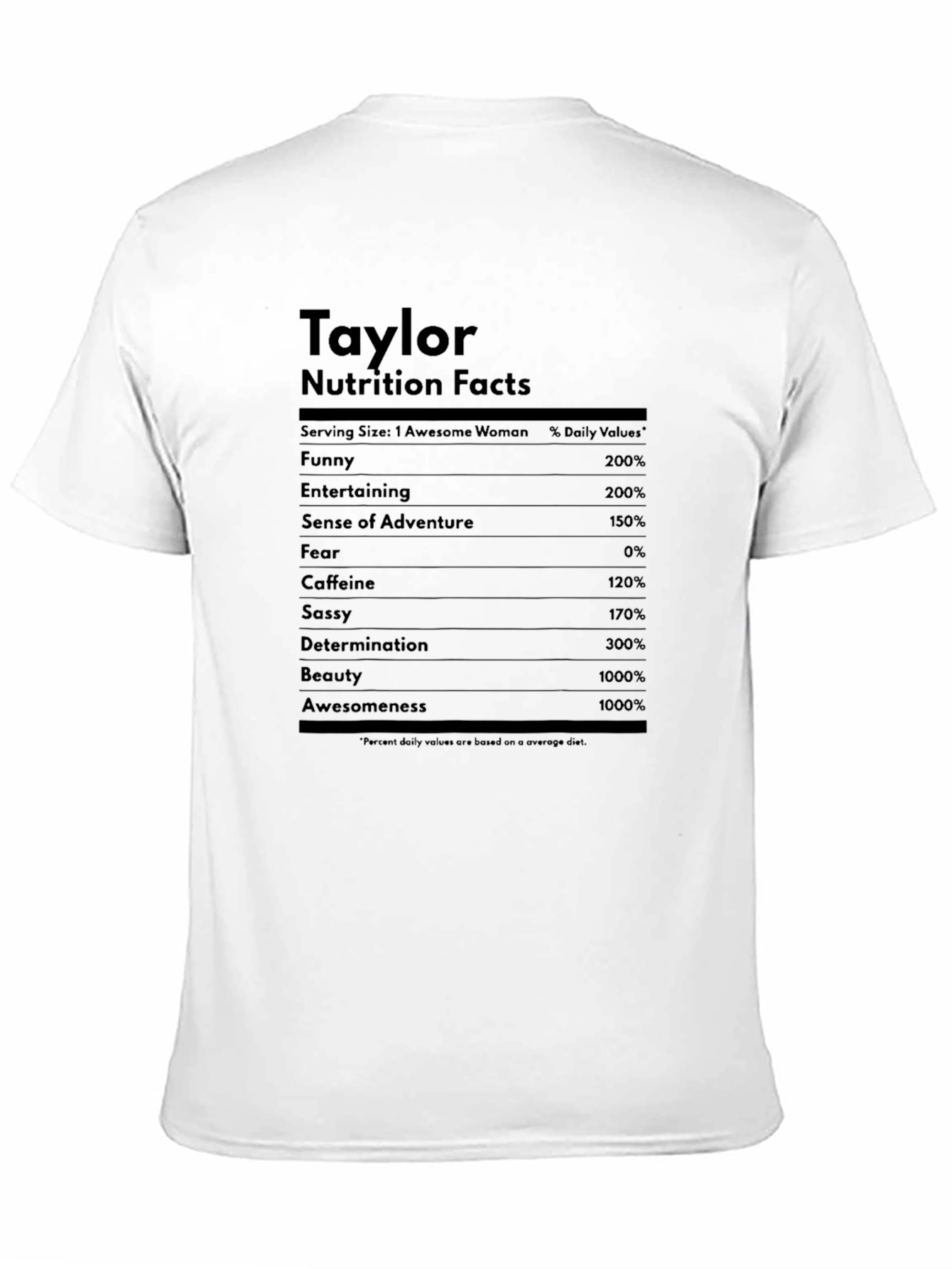 Black Taylor Nutrition Facts Graphic T-Shirt view 11