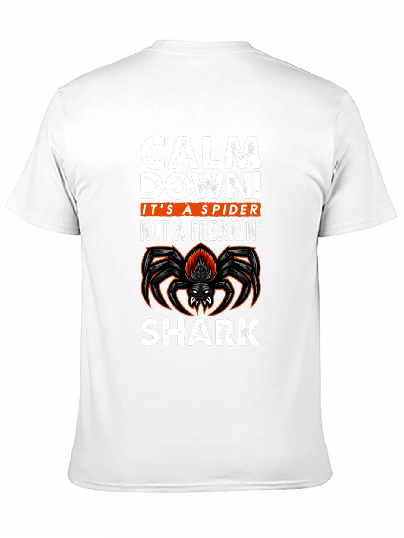 Black Calm Down Spider Graphic Tee -  Funny Halloween T-Shirt view 11