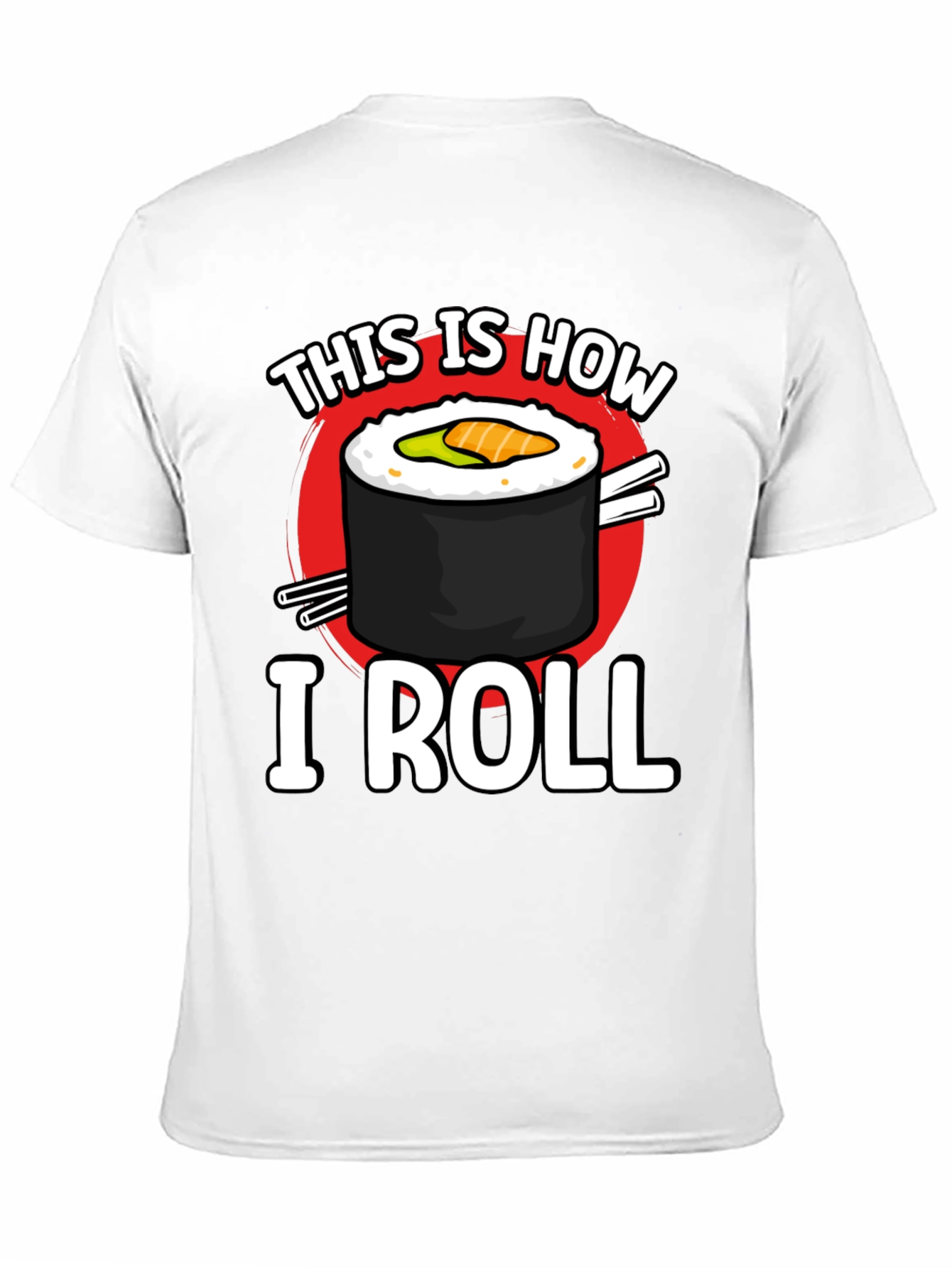 Black This is How I Roll Sushi Graphic T-Shirt view 11
