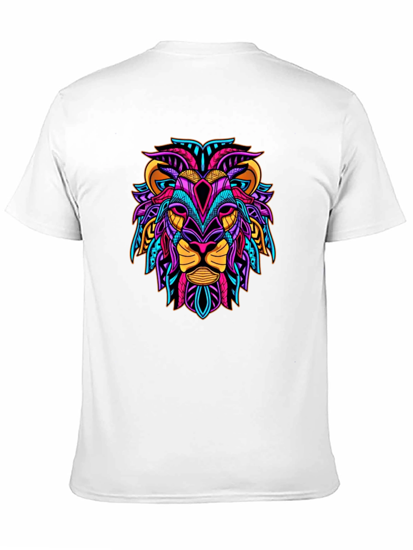 Black Vibrant Lion Graphic Tee - Unique Design view 11