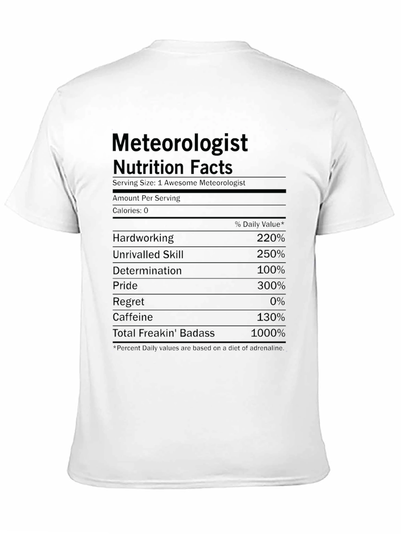 Black Meteorologist Nutrition Facts Black T-Shirt view 11