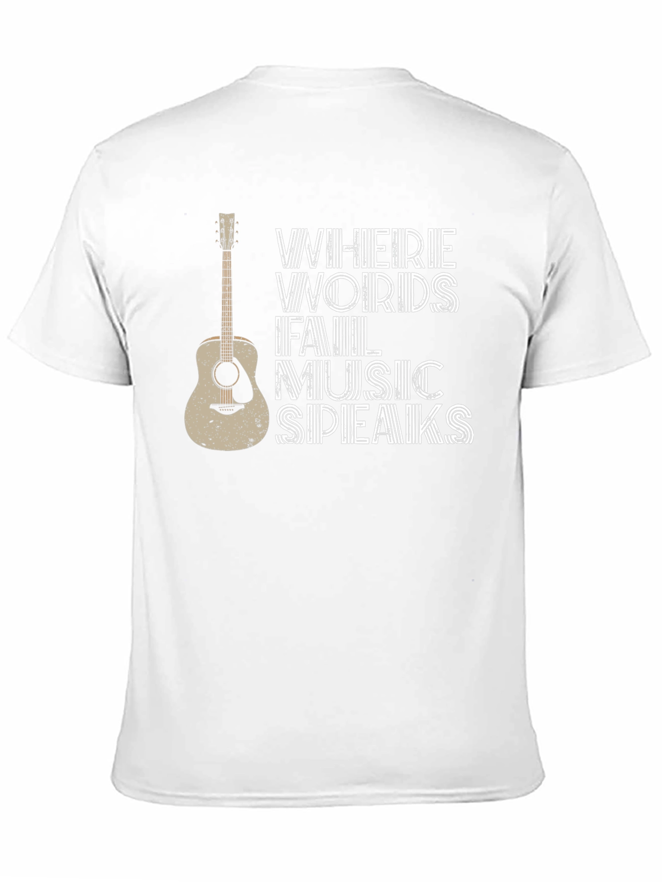 Black Where Words Fail Music Speaks T-Shirt view 11