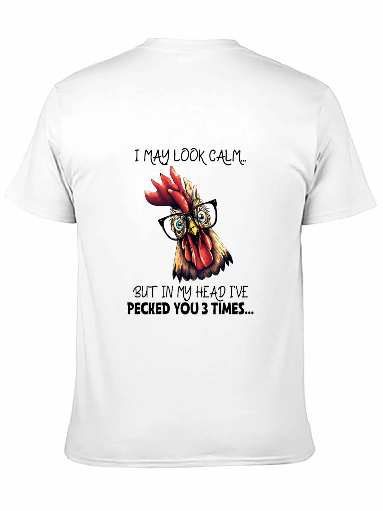 Black Funny Chicken T-Shirt - I May Look Calm view 11