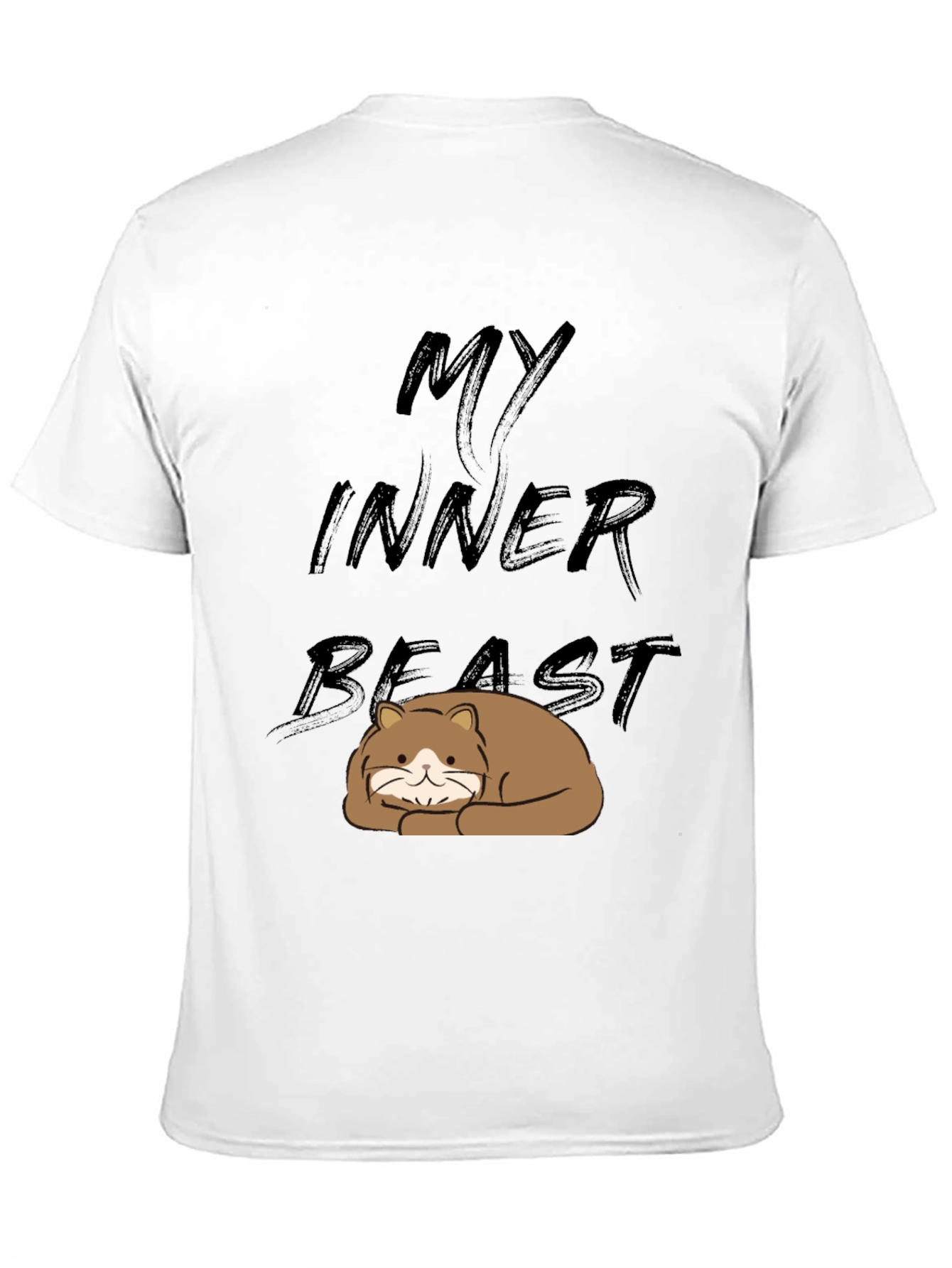 Black My Inner Beast T-Shirt - Cute Cat Graphic Tee view 11