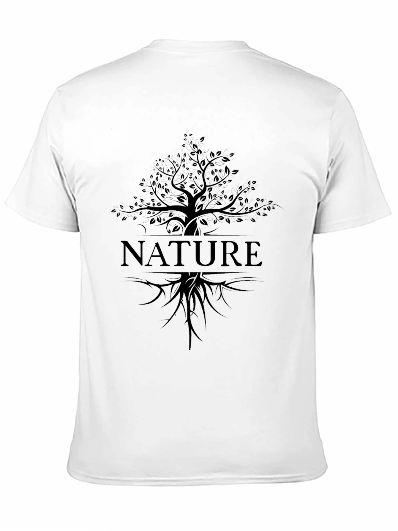 Black Nature Tree Graphic Tee - Black Cotton Casual T-Shirt view 11