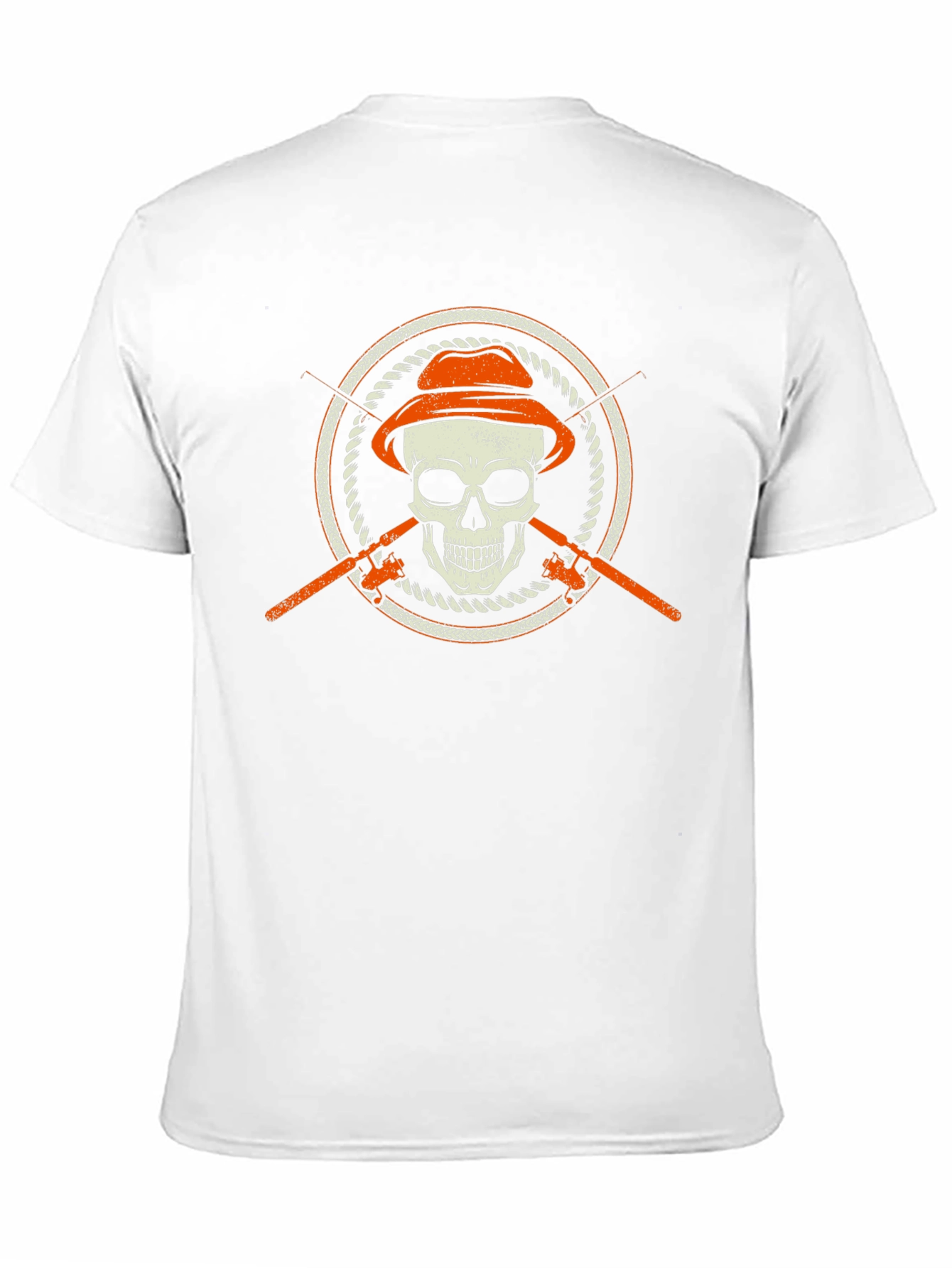 Black Skull Fisherman T-Shirt - Fishing Skeleton Tee view 11
