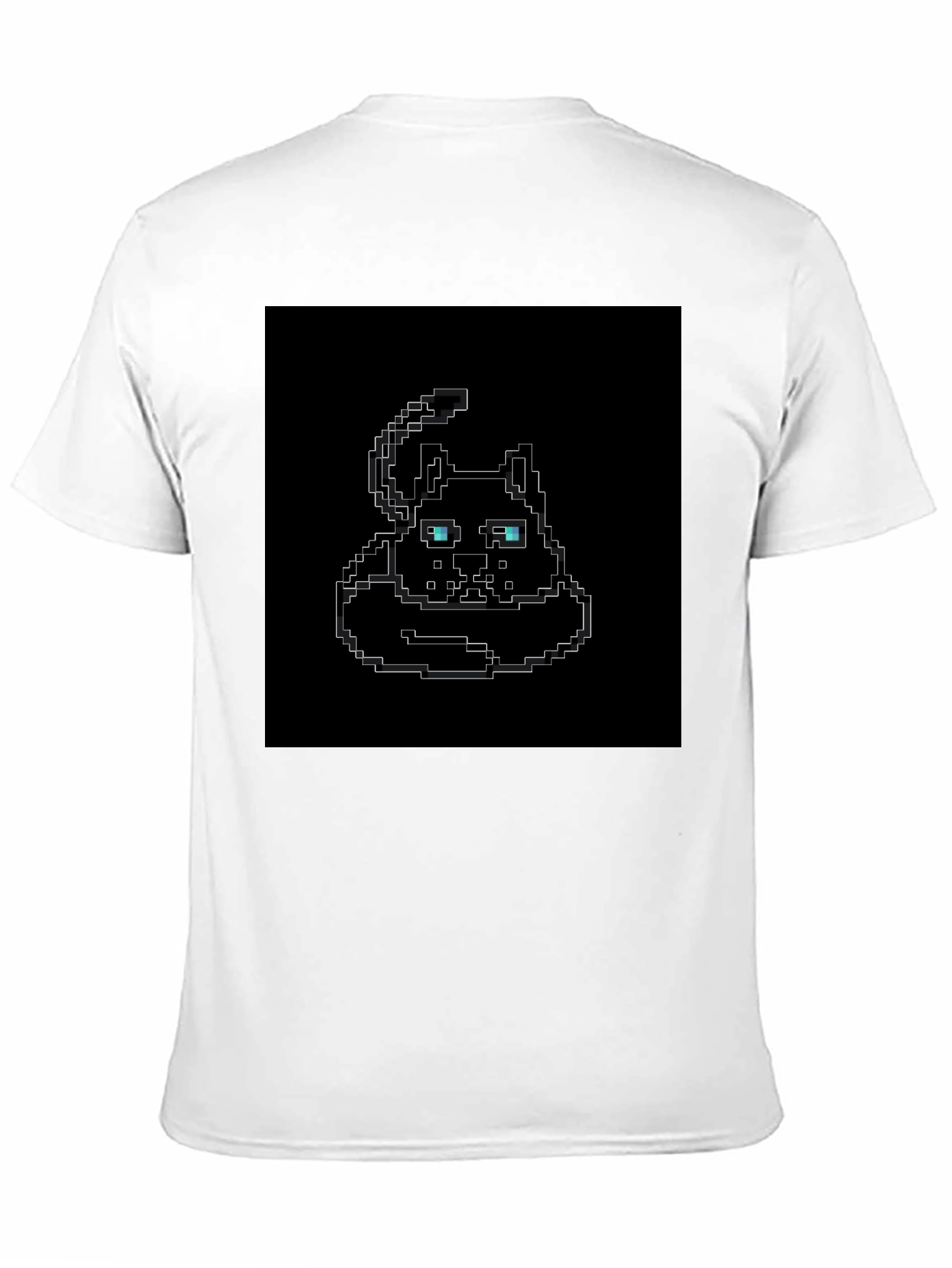 Black Pixel Art Cat T-Shirt - Black view 11