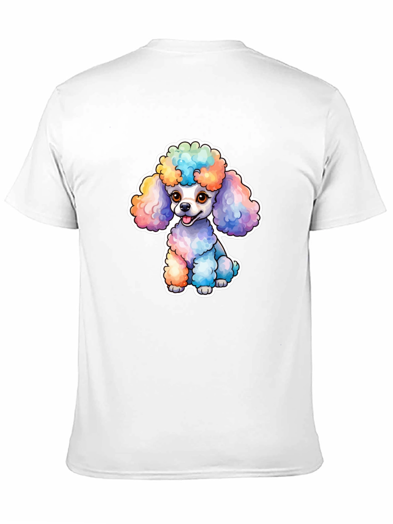 Black Rainbow Poodle Graphic Tee - Cute Dog T-Shirt view 11