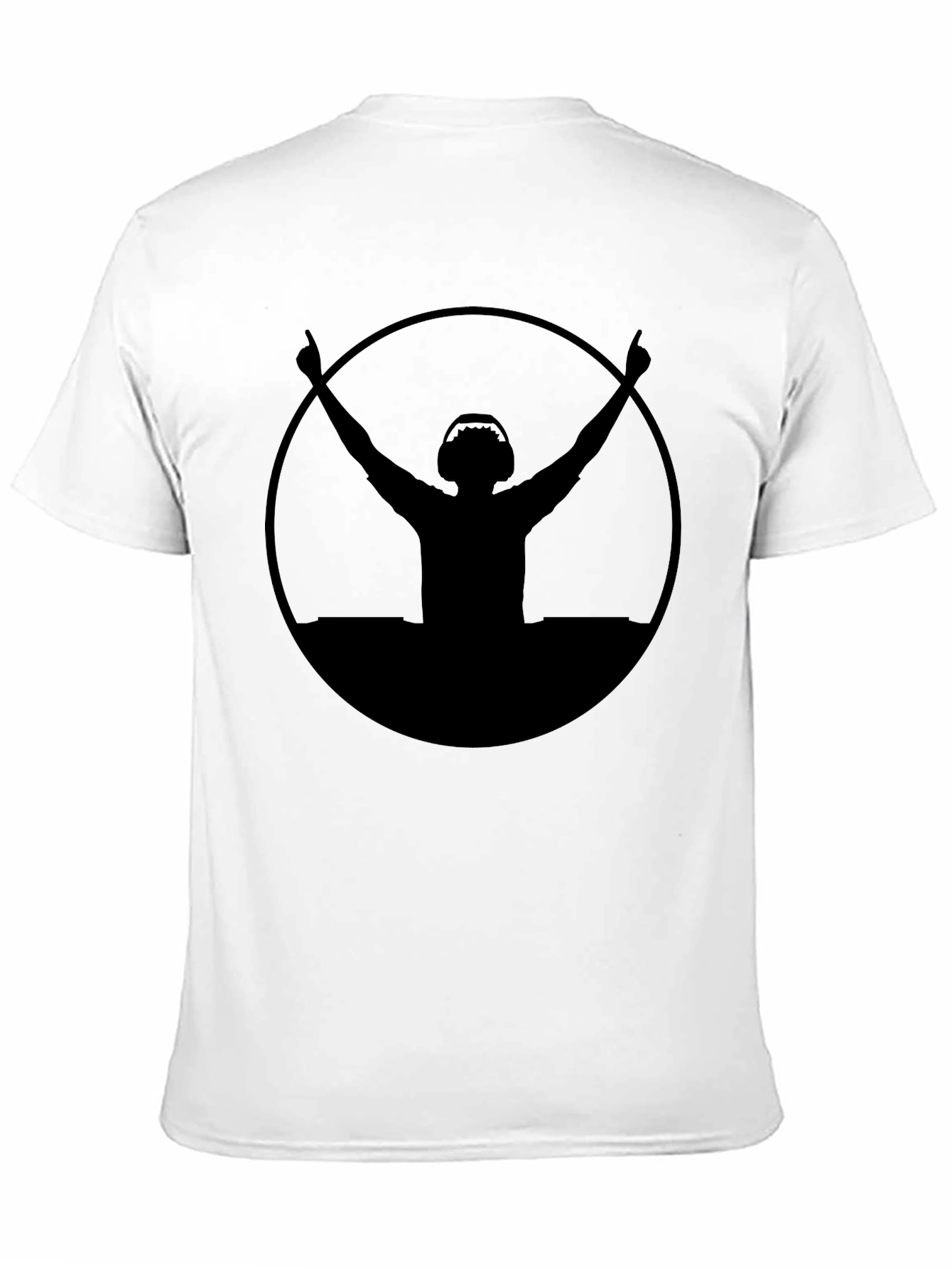 Black DJ Silhouette Graphic Tee - Black Cotton Blend view 11