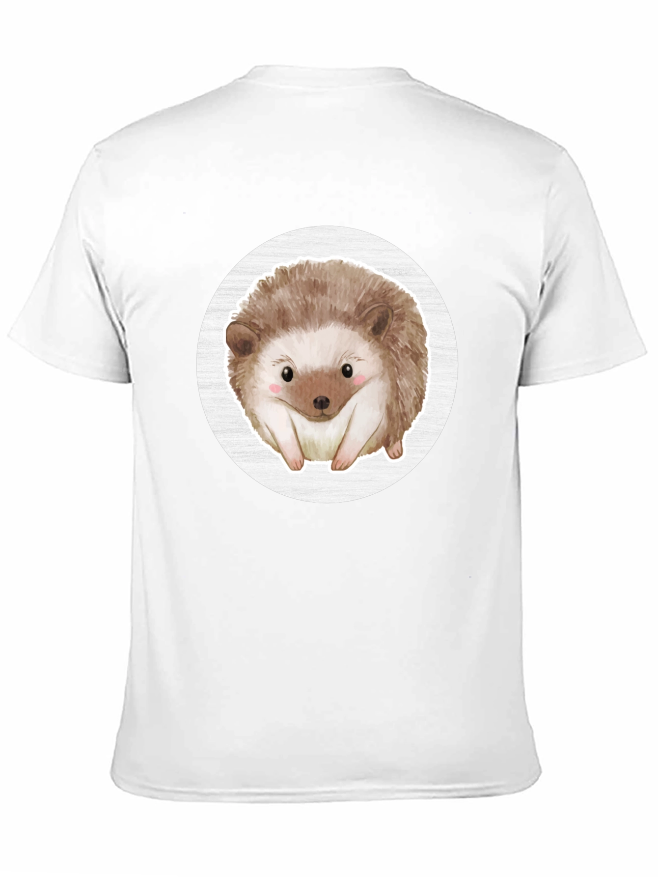 Black Cute Hedgehog Graphic Tee - Black Cotton Casual Shirt view 11