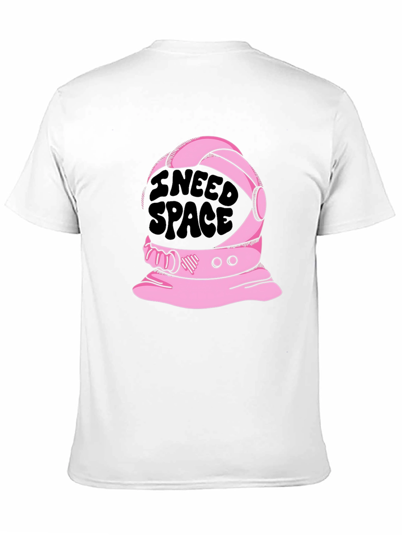 Black I Need Space T-Shirt - Astronaut Helmet Design view 11