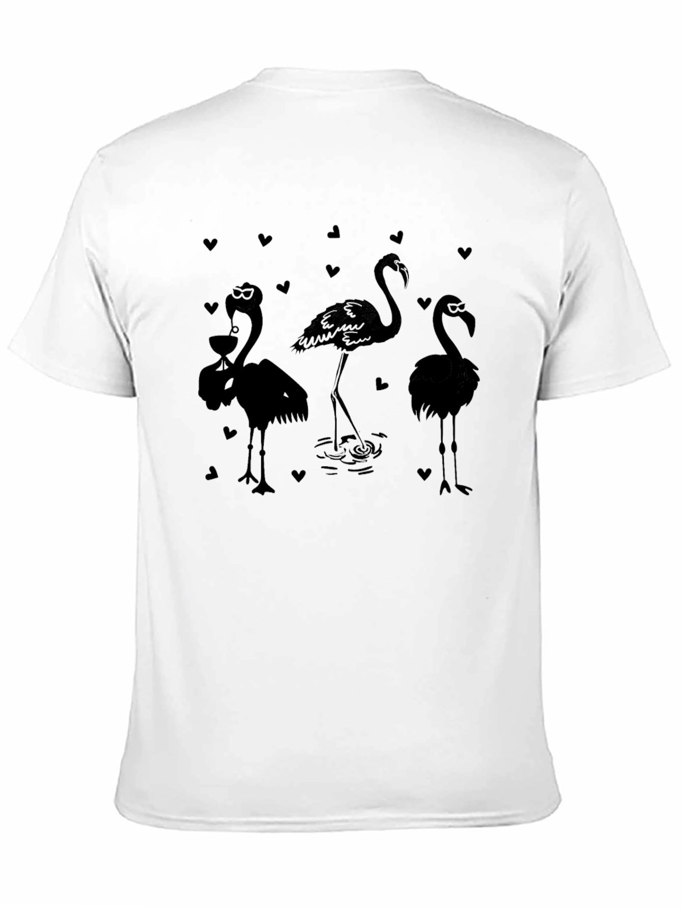 Black Flamingo Lover's Black T-Shirt view 11