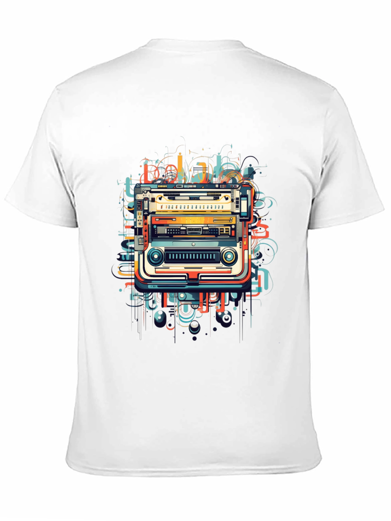Black Retro Tech Graphic Tee - Modern Art view 11