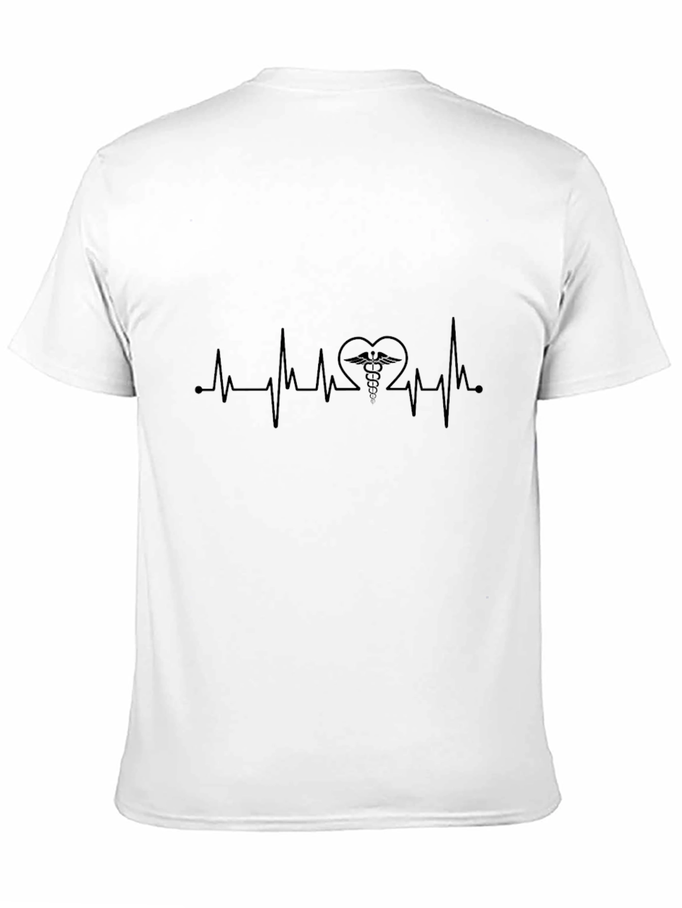 Black Heartbeat Caduceus Graphic Tee - Stylish & Comfortable view 11