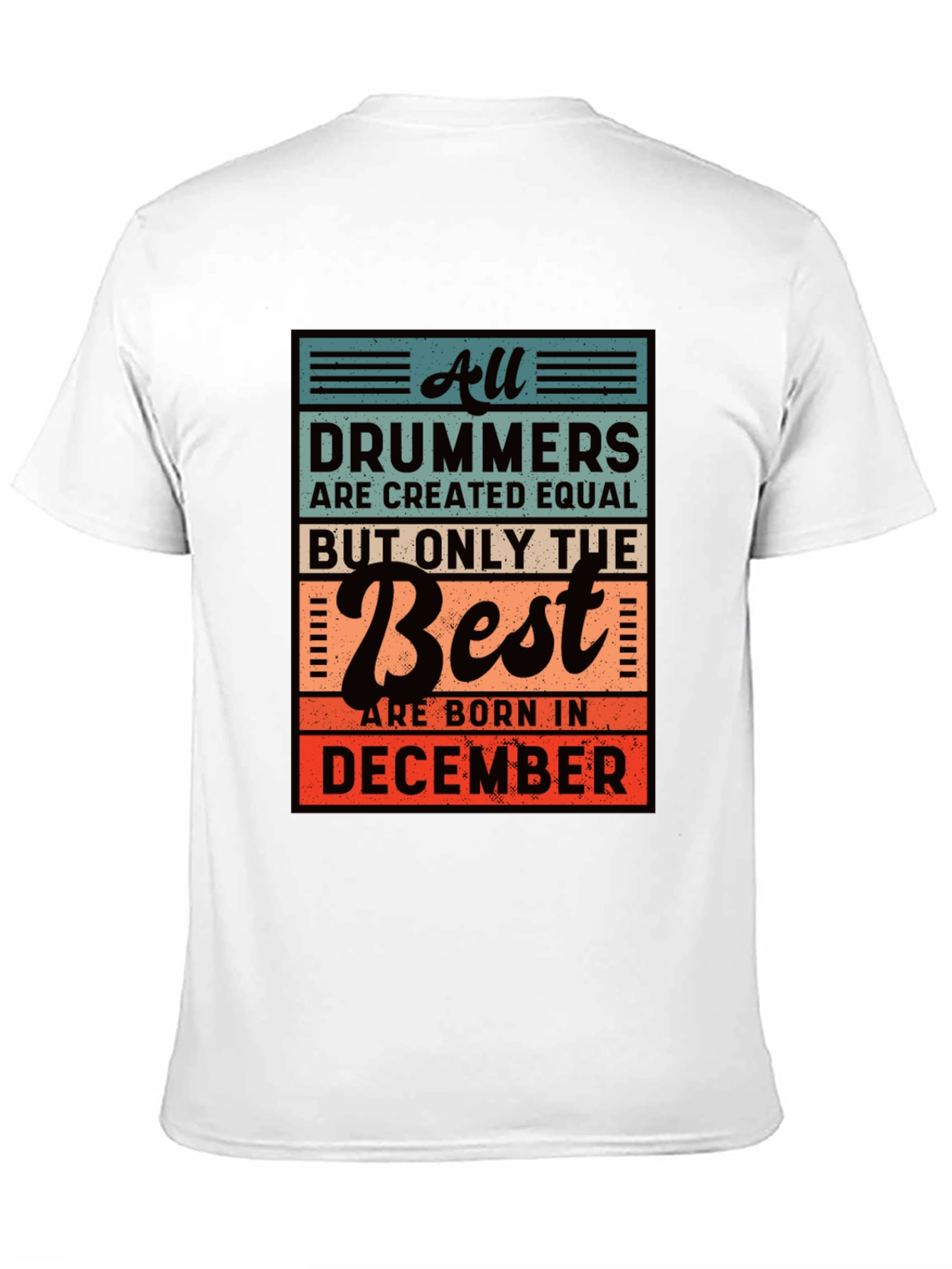 Black Drummers Born in December Graphic T-Shirt view 11