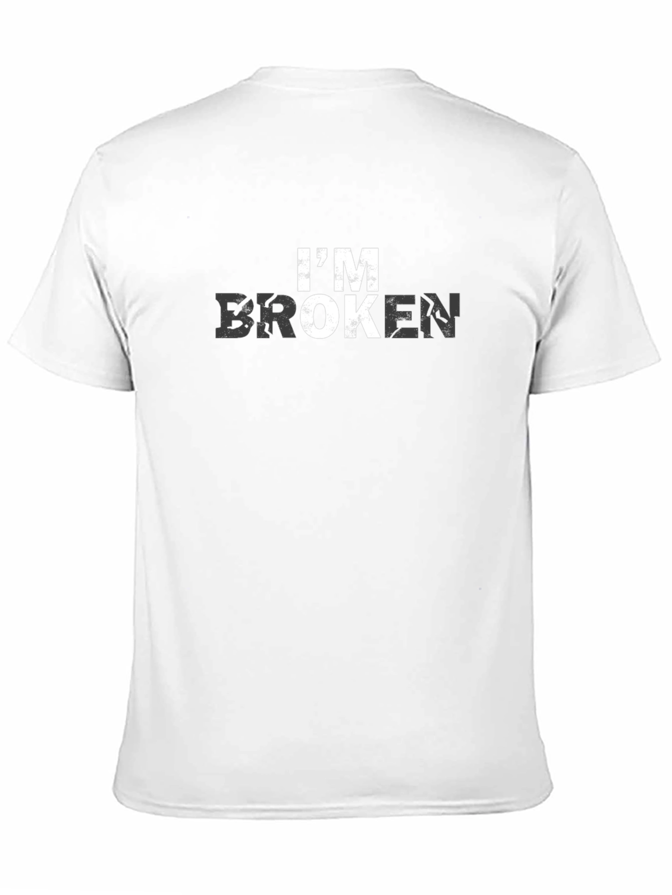 Black I'm Broken Graphic Print Black T-Shirt view 11