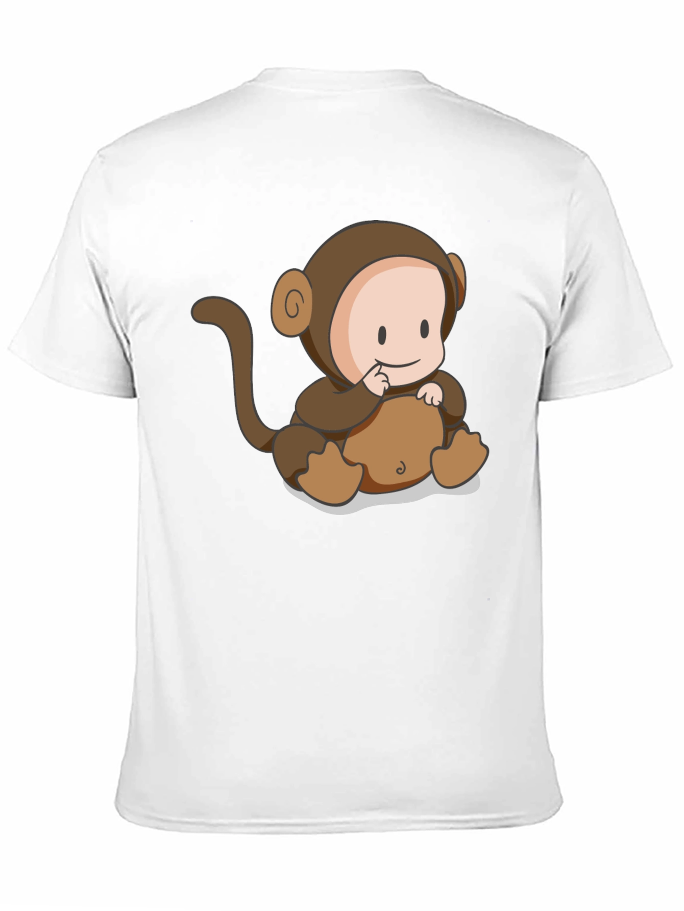 Black Cute Monkey Cartoon Black T-Shirt view 11