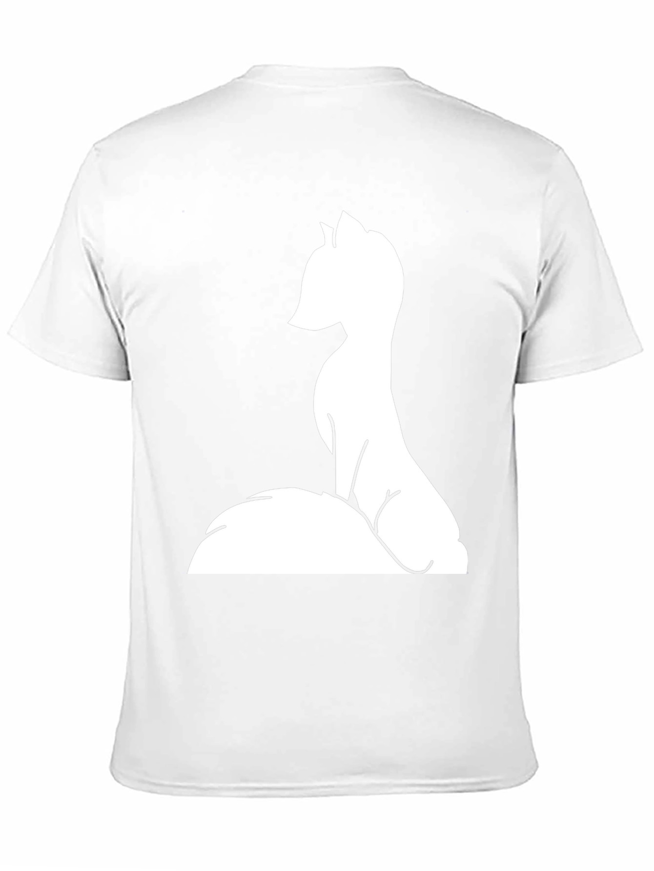 Black Minimalist Fox Tee - Black Graphic T-Shirt view 11