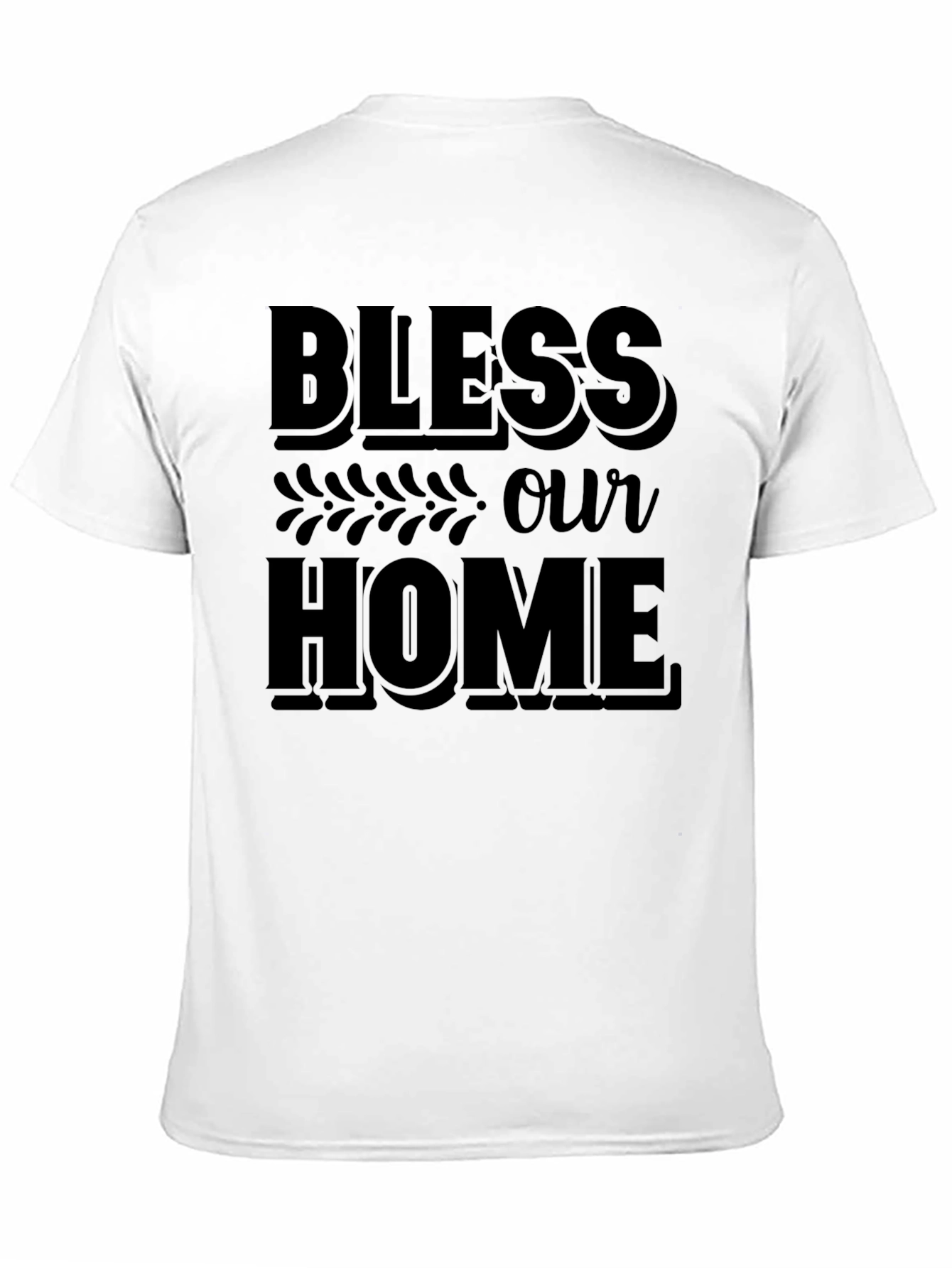 Black Bless Our Home Graphic Tee - Unisex Black T-Shirt view 11