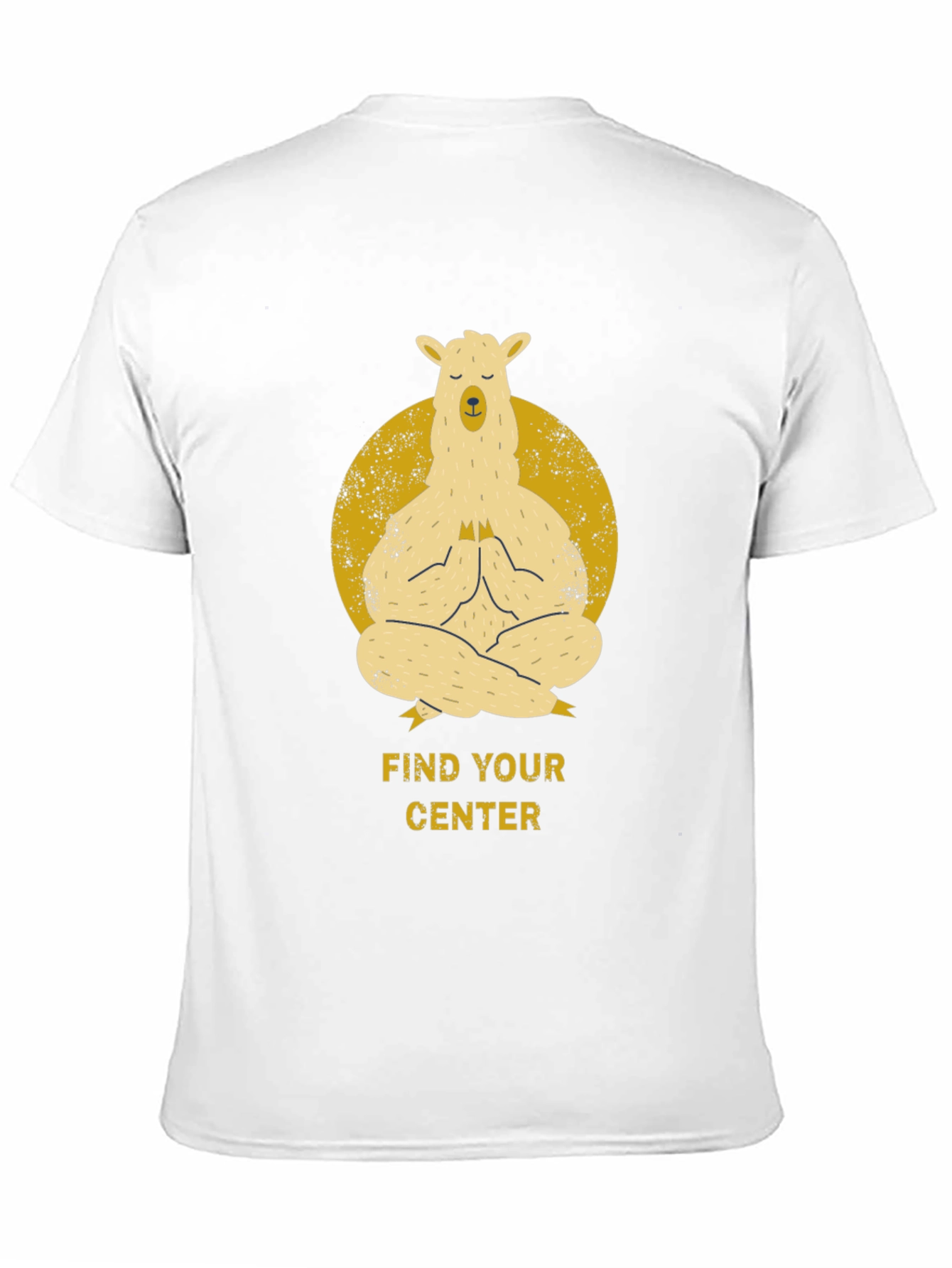 Black Find Your Center - Meditating Llama T-Shirt view 11