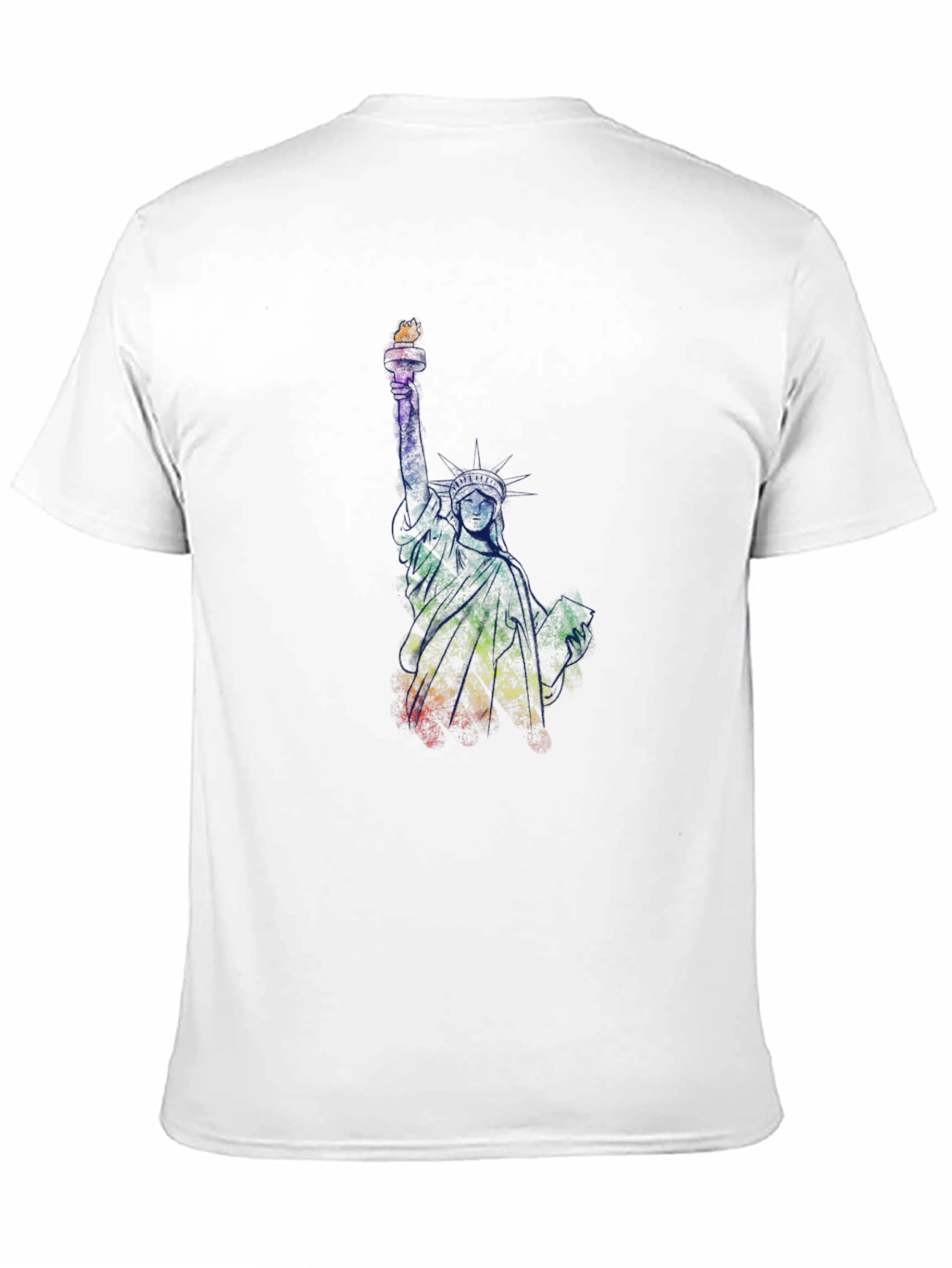 Black Statue of Liberty Graphic Print Black T-Shirt view 11