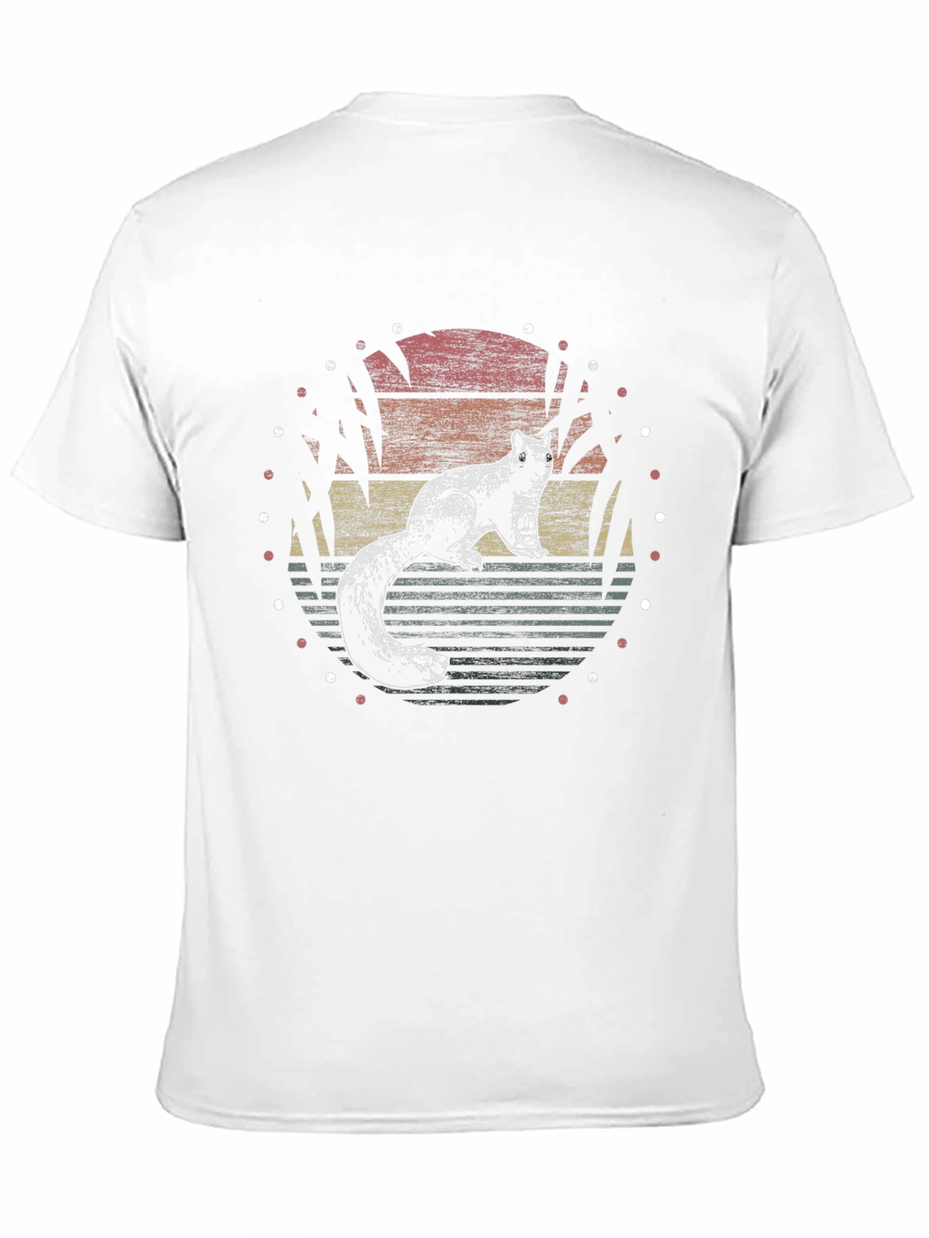 Black Retro Squirrel Sunset Graphic T-Shirt view 11