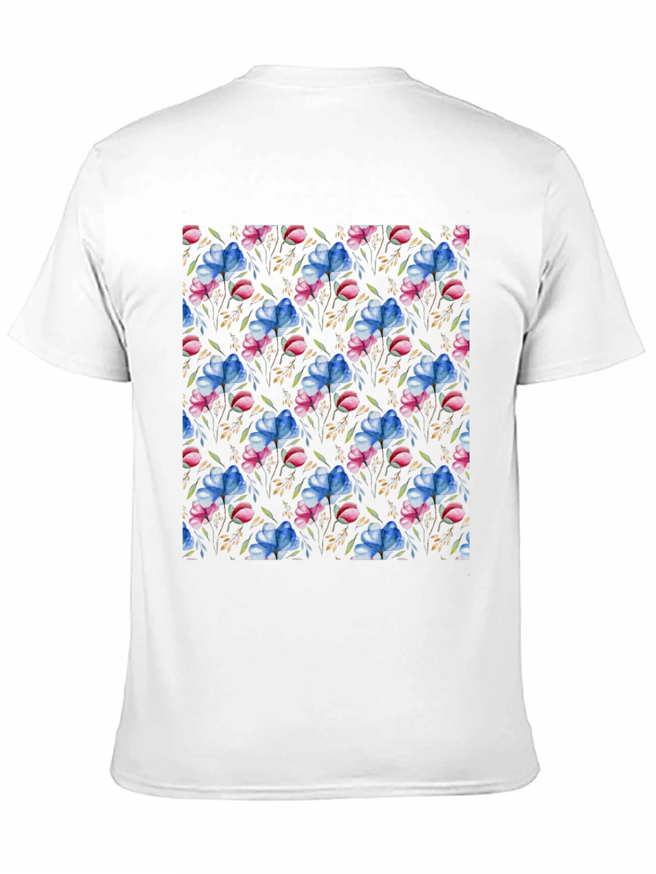 Black Floral Pattern T-Shirt: Black Botanical Design view 11