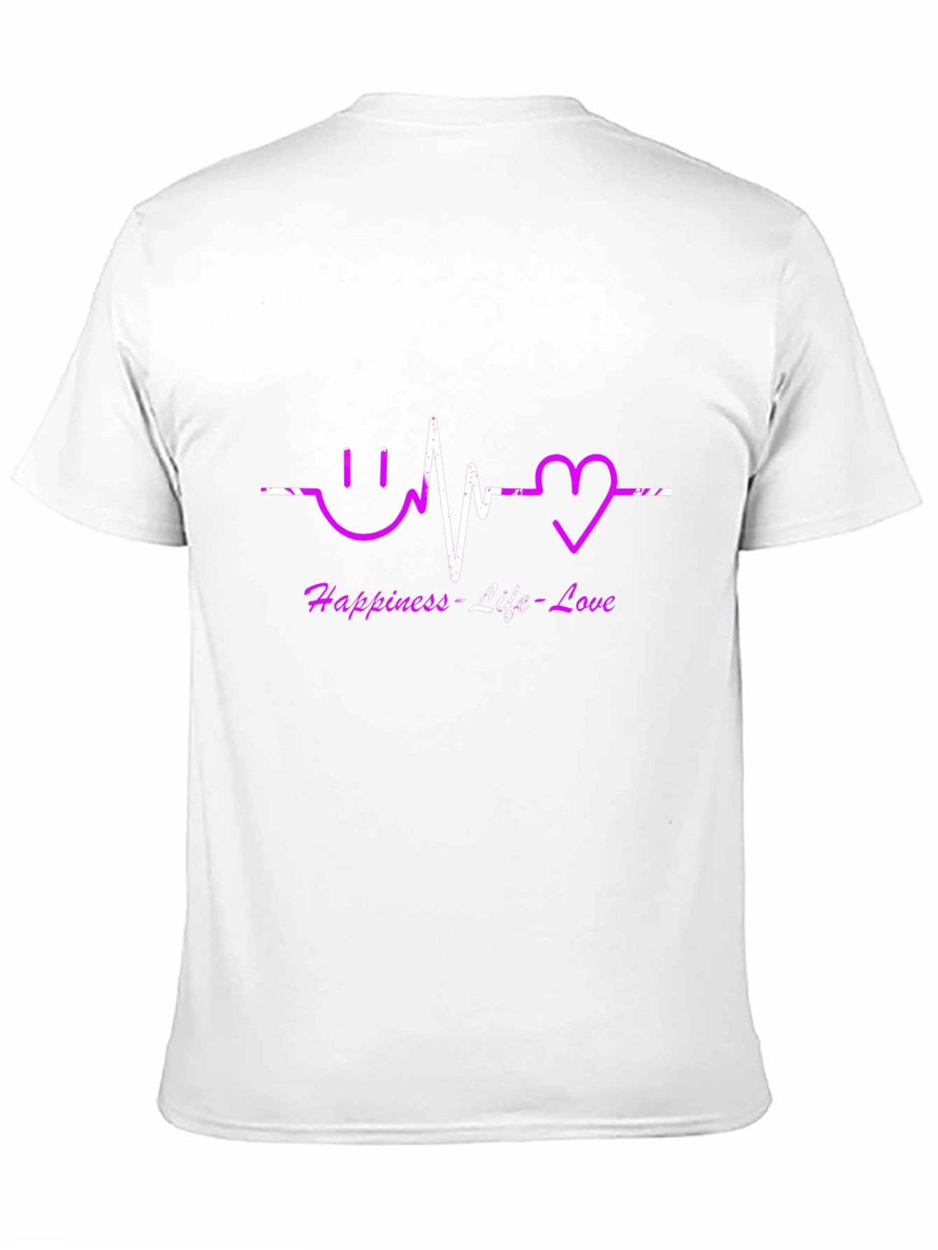 Black Happiness Life Love T-Shirt view 11