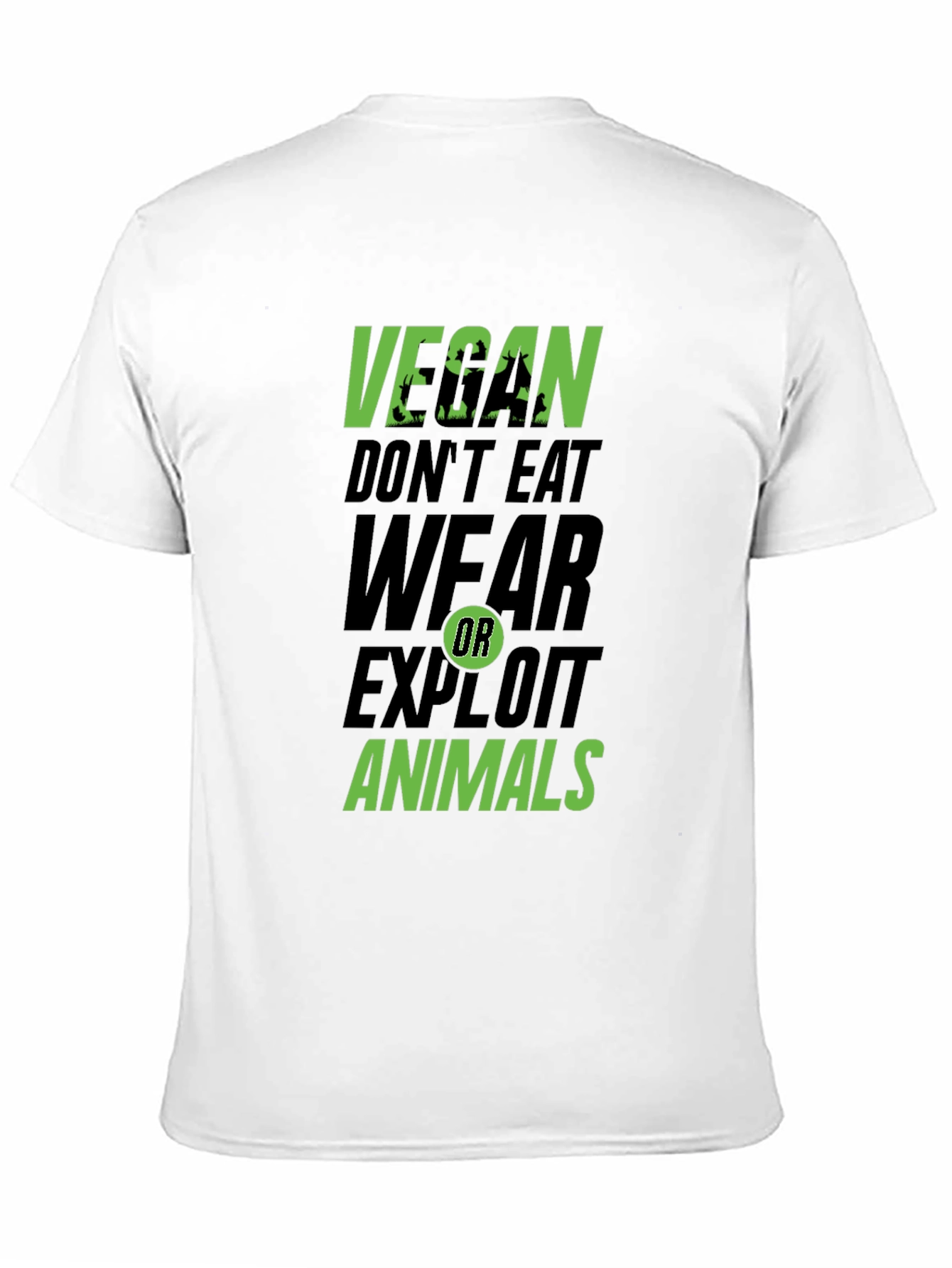 Black Vegan Don't Eat, Wear, Exploit Animals Graphic Tee view 11
