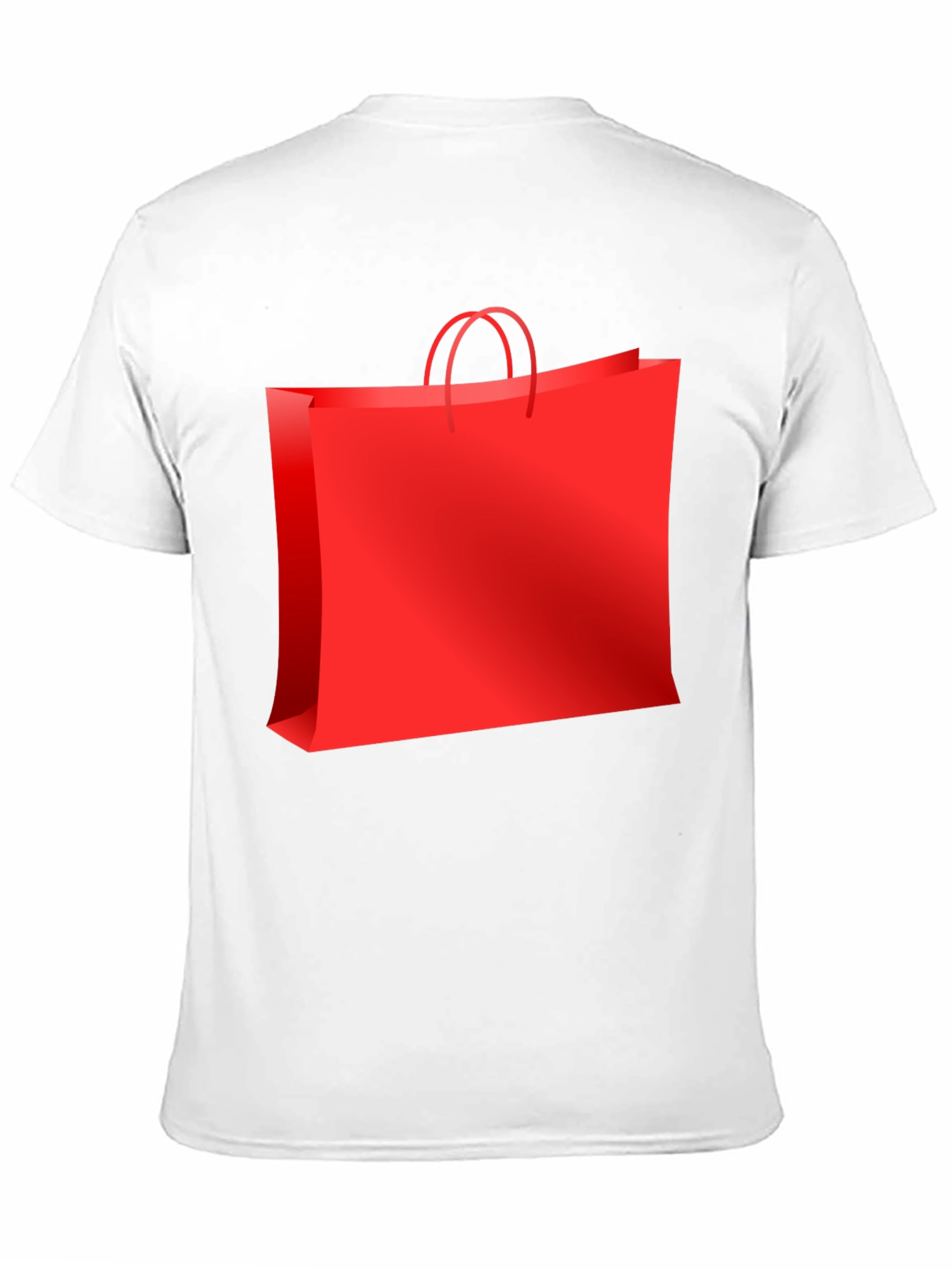 Black Red Shopping Bag Graphic Tee - Black Casual T-Shirt view 11