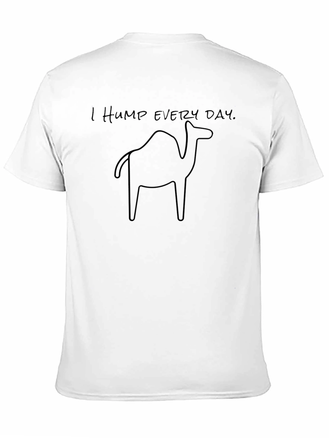 Black Funny "I Hump Every Day" Camel Graphic Tee - Black Cotton T-Shirt view 11