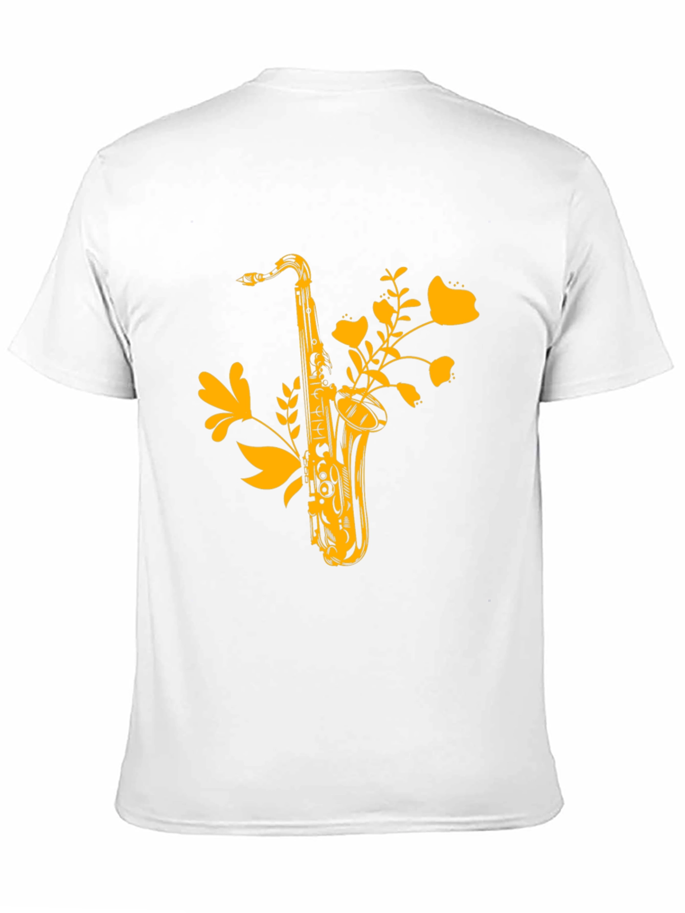 Black Saxophone Floral Graphic Tee - Black Cotton Comfort view 11