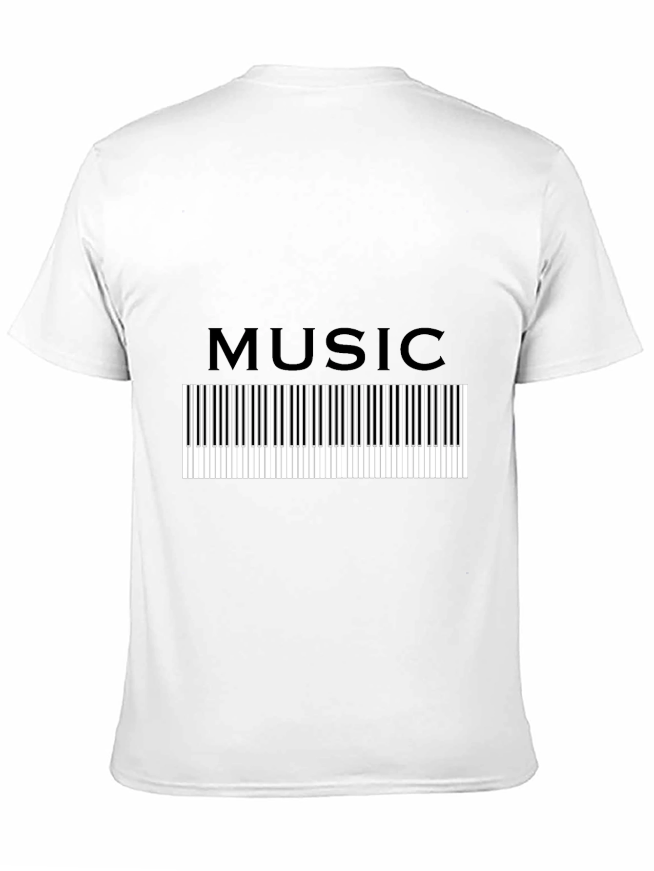Black Music Keyboard Graphic Tee - Black T-Shirt view 11