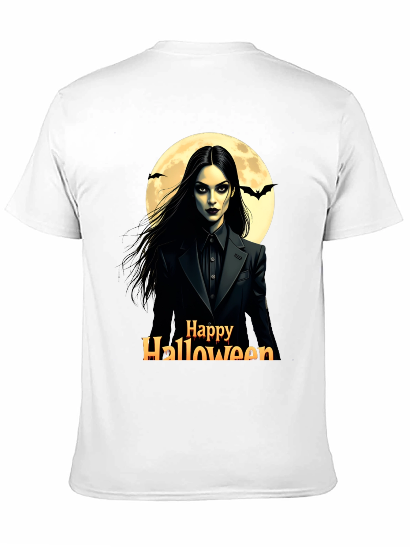 Black Happy Halloween Wednesday T-Shirt view 11