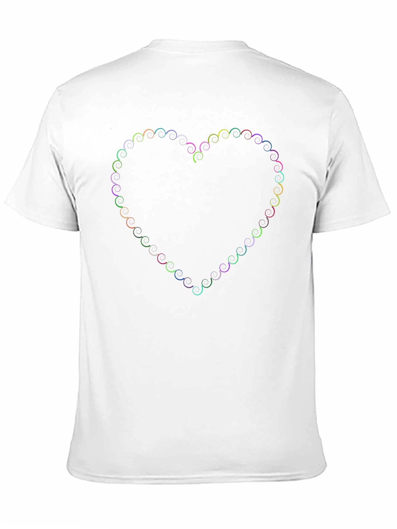 Black Colorful Swirl Heart Graphic Tee - Soft Black Cotton view 11