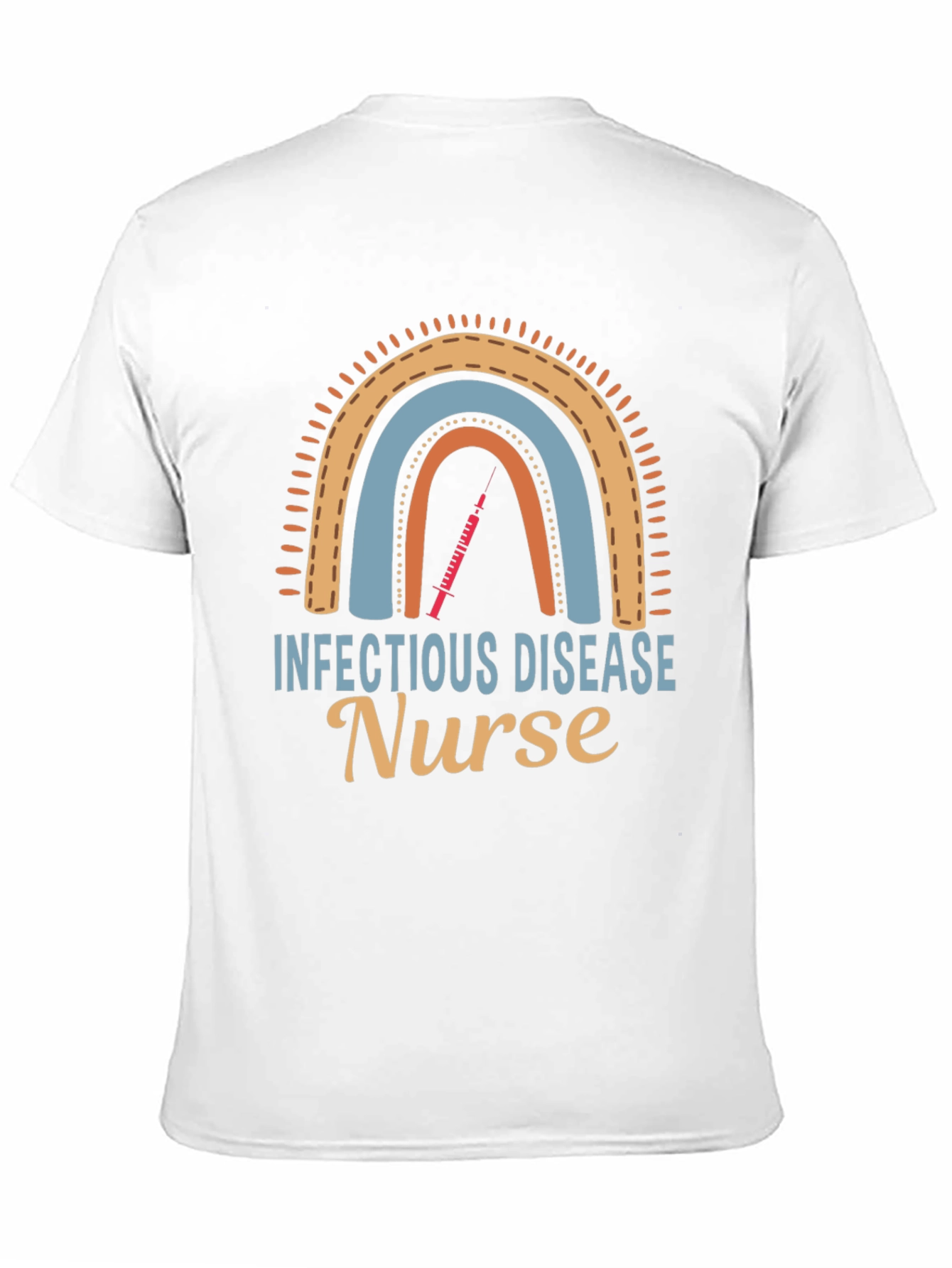 Black Infectious Disease Nurse Rainbow Graphic Tee view 11