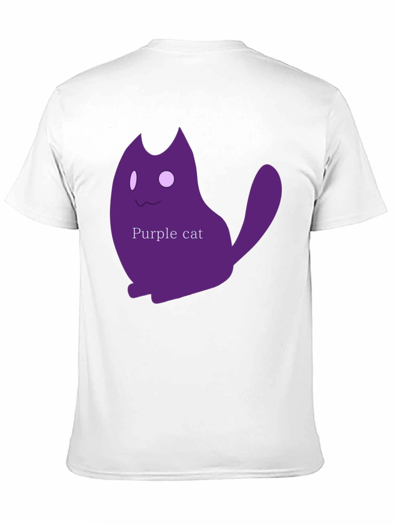 Black Black T-Shirt with Purple Cat Graphic view 11