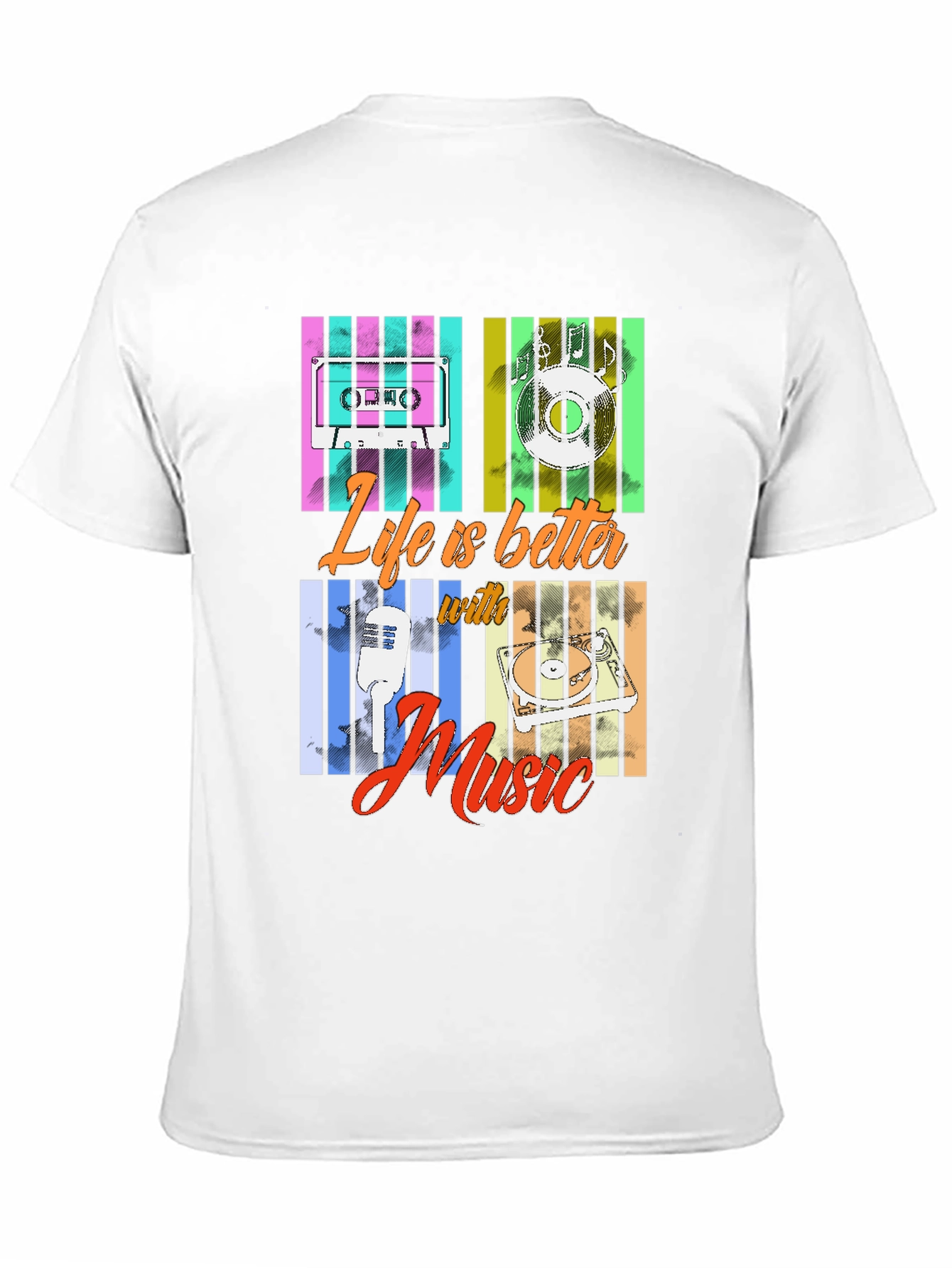 Black Life Is Better With Music T-Shirt view 11