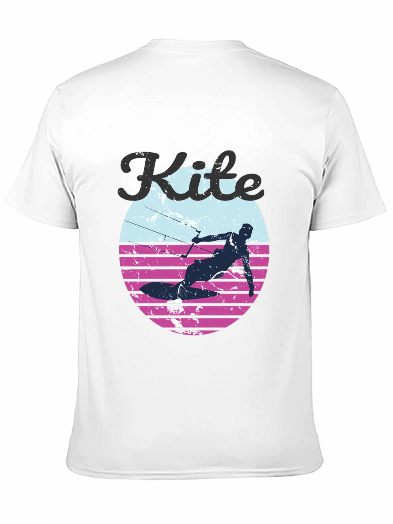 Black Kite Surfing T-Shirt - Retro Style Design view 11