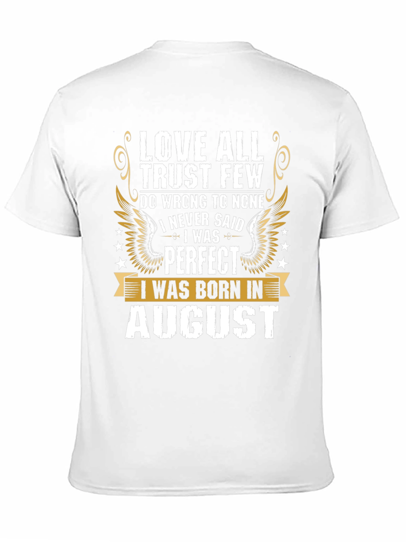 Black Love All Trust Few August Birthday T-Shirt view 11