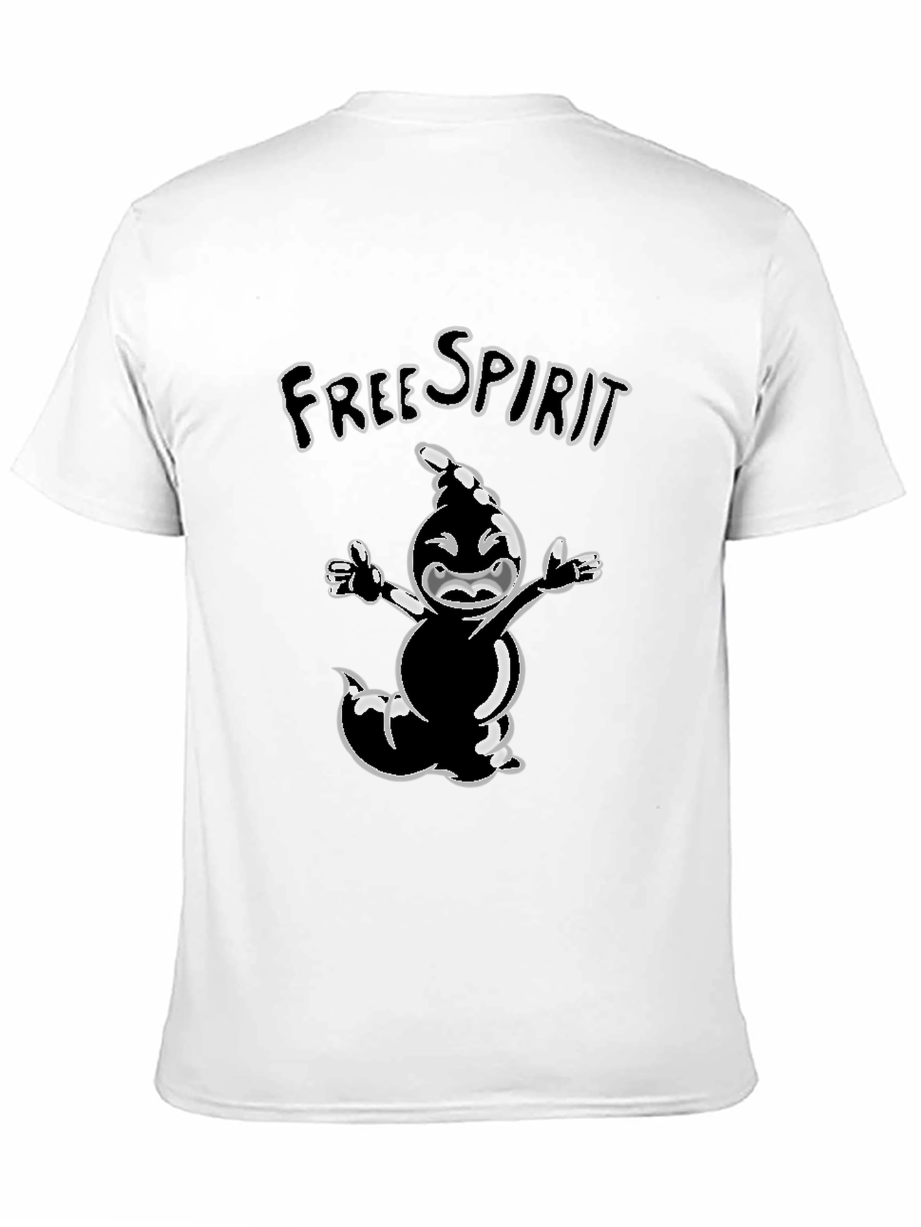 Black Free Spirit Cartoon Tee - Stylish Black T-Shirt view 11