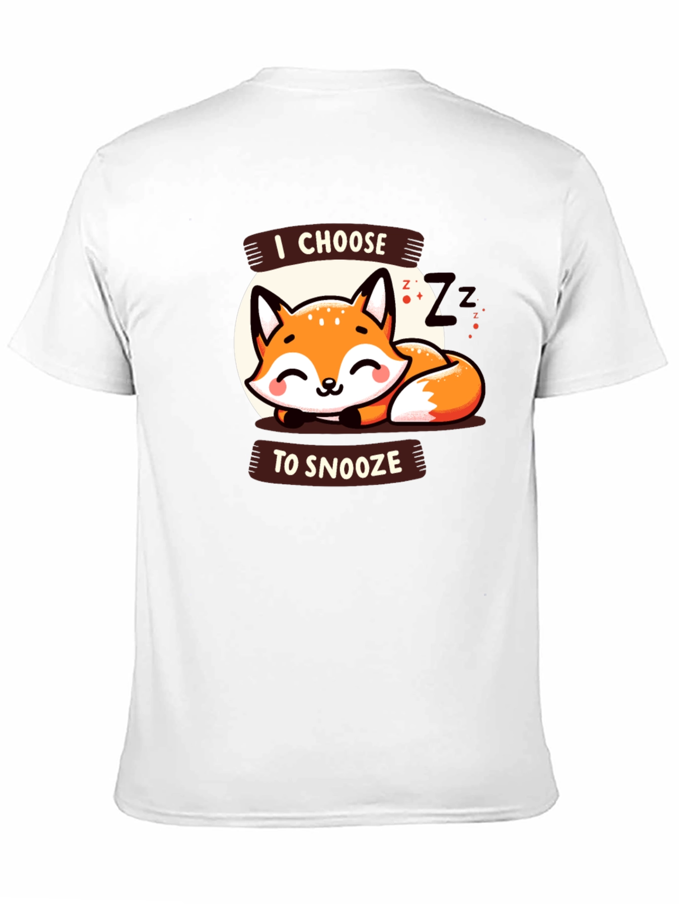 Black Cute Fox Snooze Graphic Tee - Black view 11