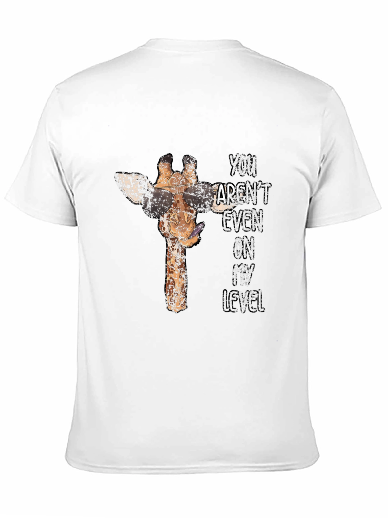 Black Cool Giraffe Graphic Print Men's Black T-Shirt view 11