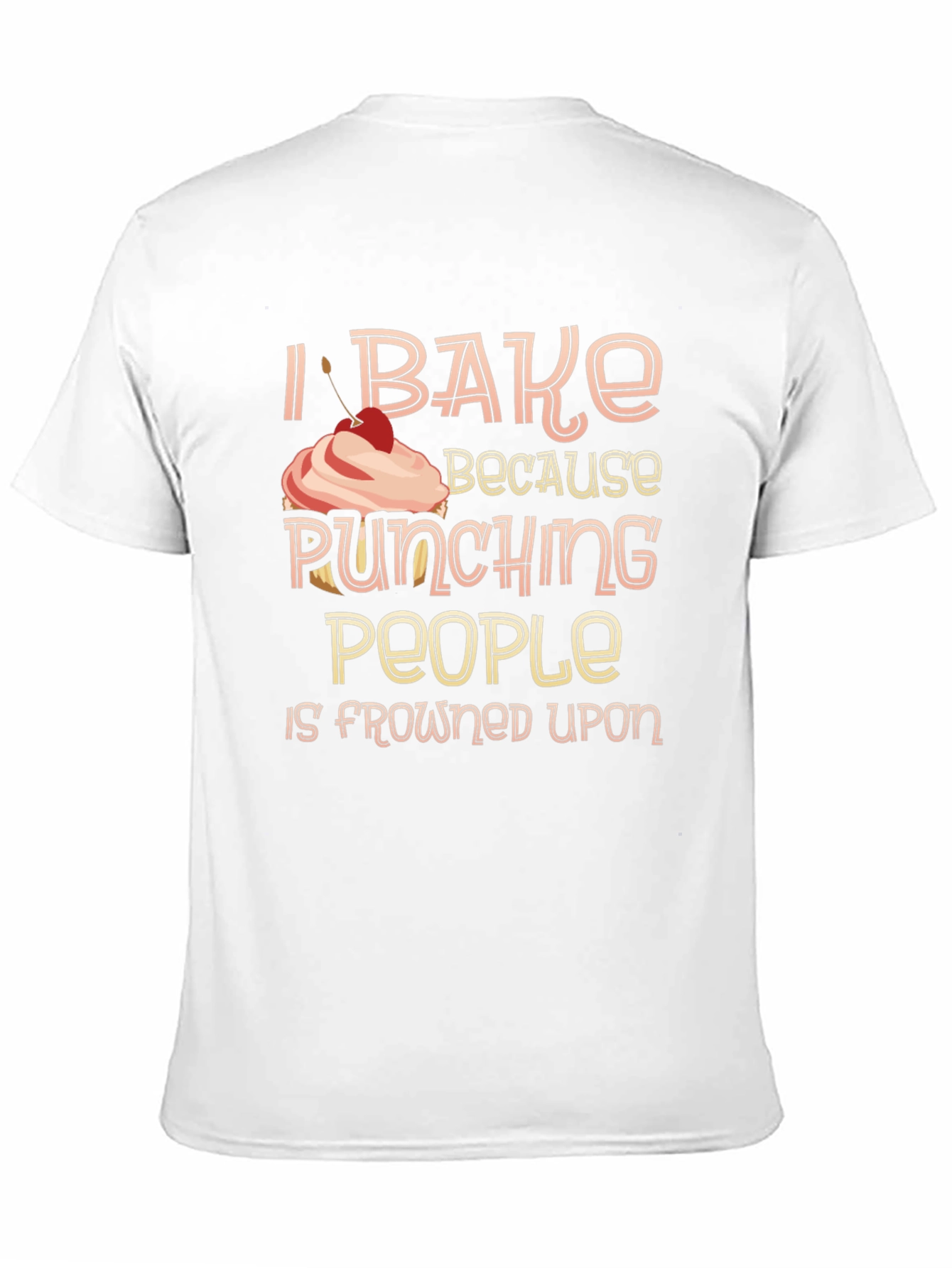 Black I Bake Because Punching People Is Frowned Upon Graphic Tee view 11