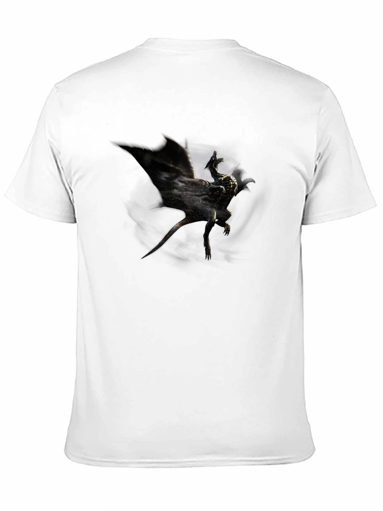 Black Men's Black Graphic Tee - Dragon Design view 11