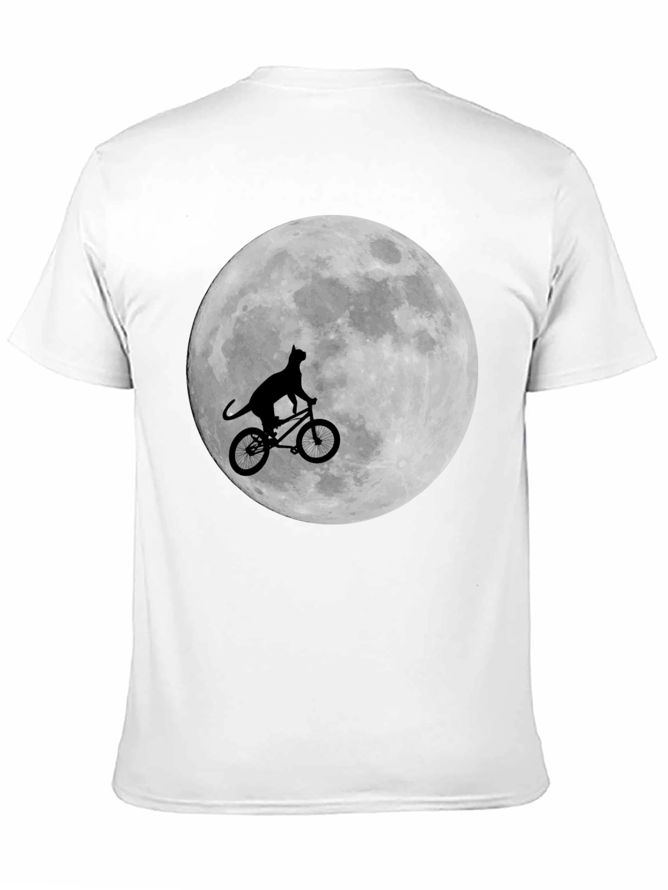 Black Cat on Bike Moon Graphic T-Shirt view 11